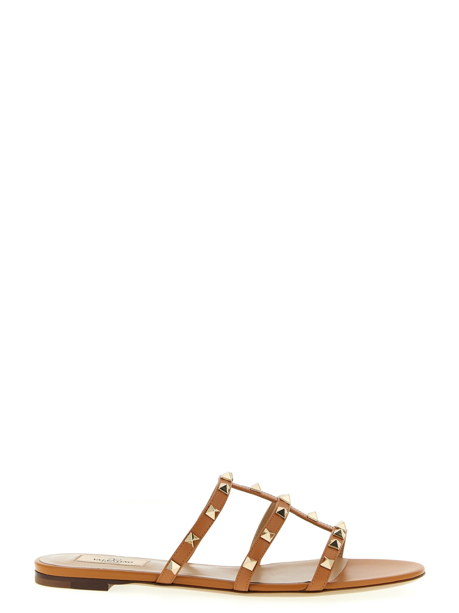 Valentino Garavani Rockstud Slides In Brown