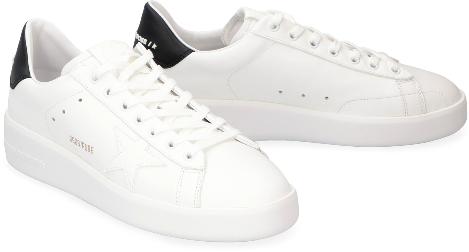 Shop Golden Goose Pure Star Leather Low-top Sneakers