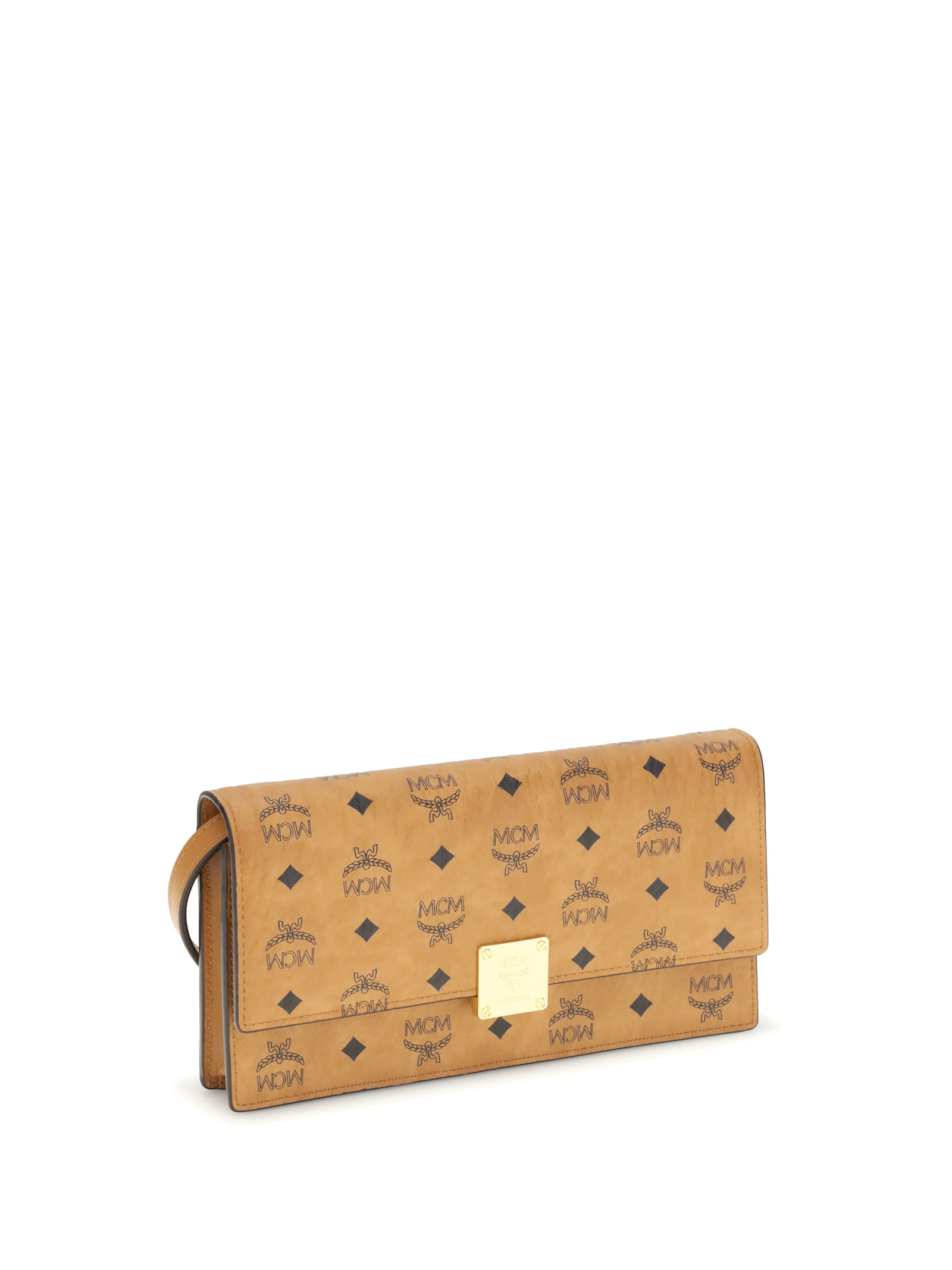 Mcm Canvas Aren Wallet In Brown