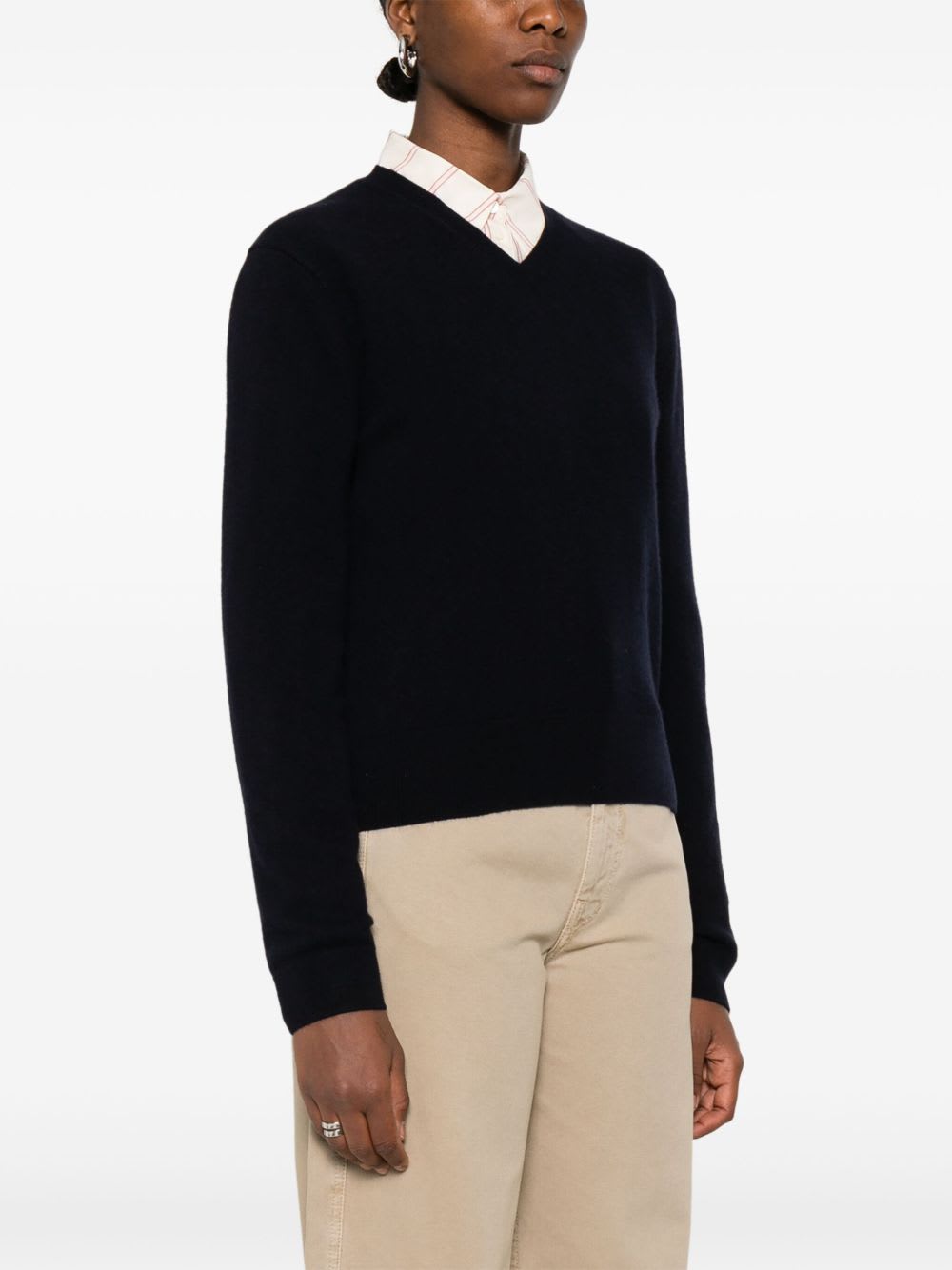 Totême Toteme Cashmere V-necked Sweater In Blue