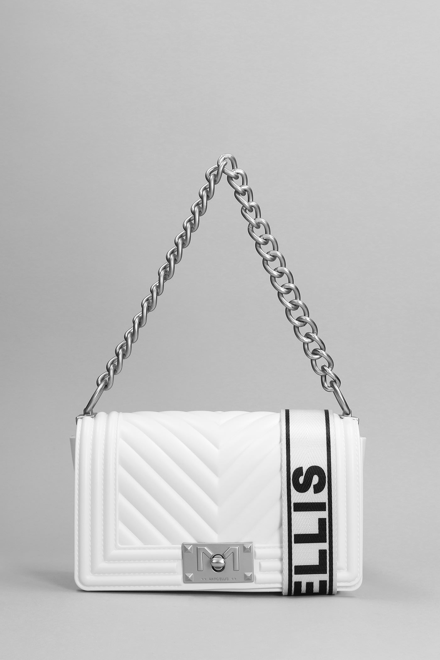 Marc Ellis Flat S Shoulder Bag In White Pvc