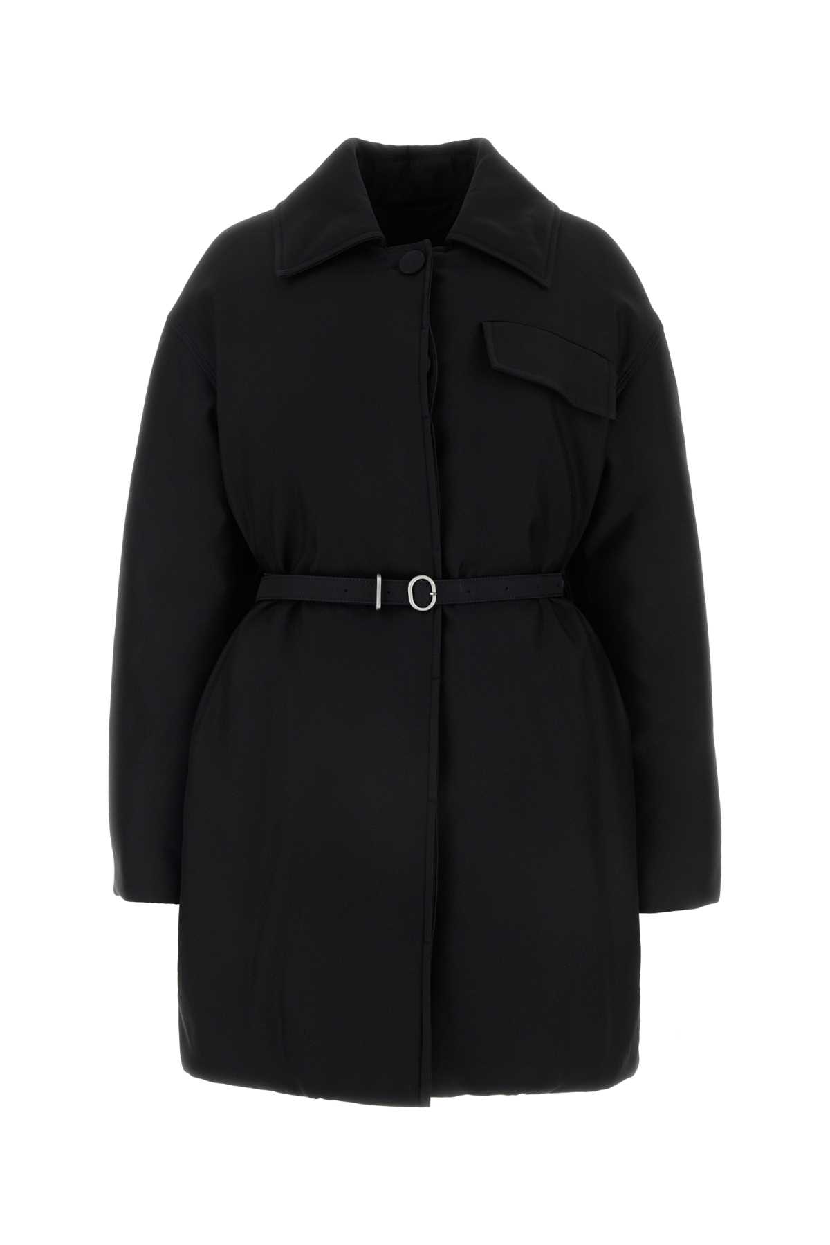 Jil Sander Black Silk Blend Down Jacket