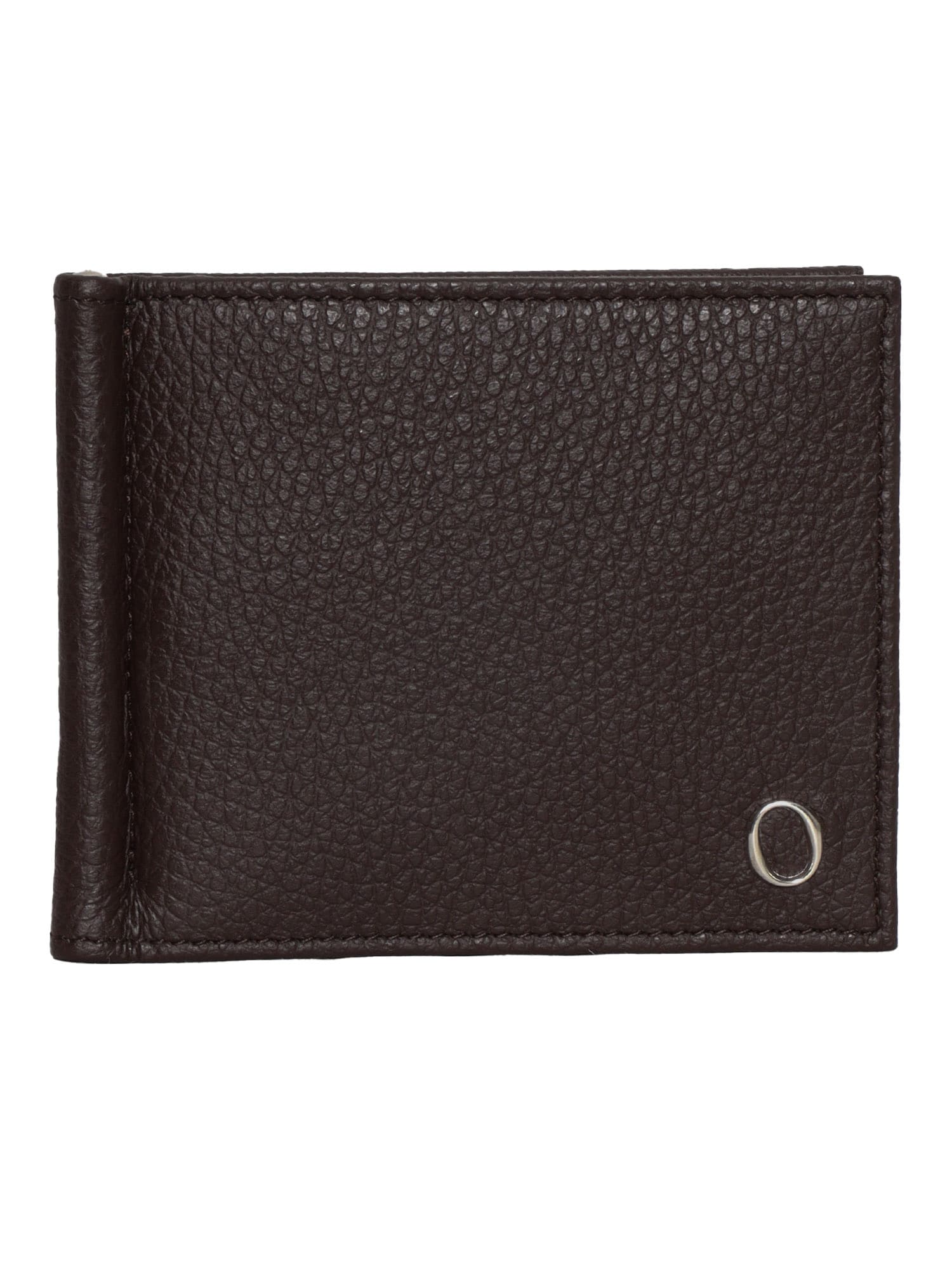 Orciani Hammered-leather Wallet In Brown