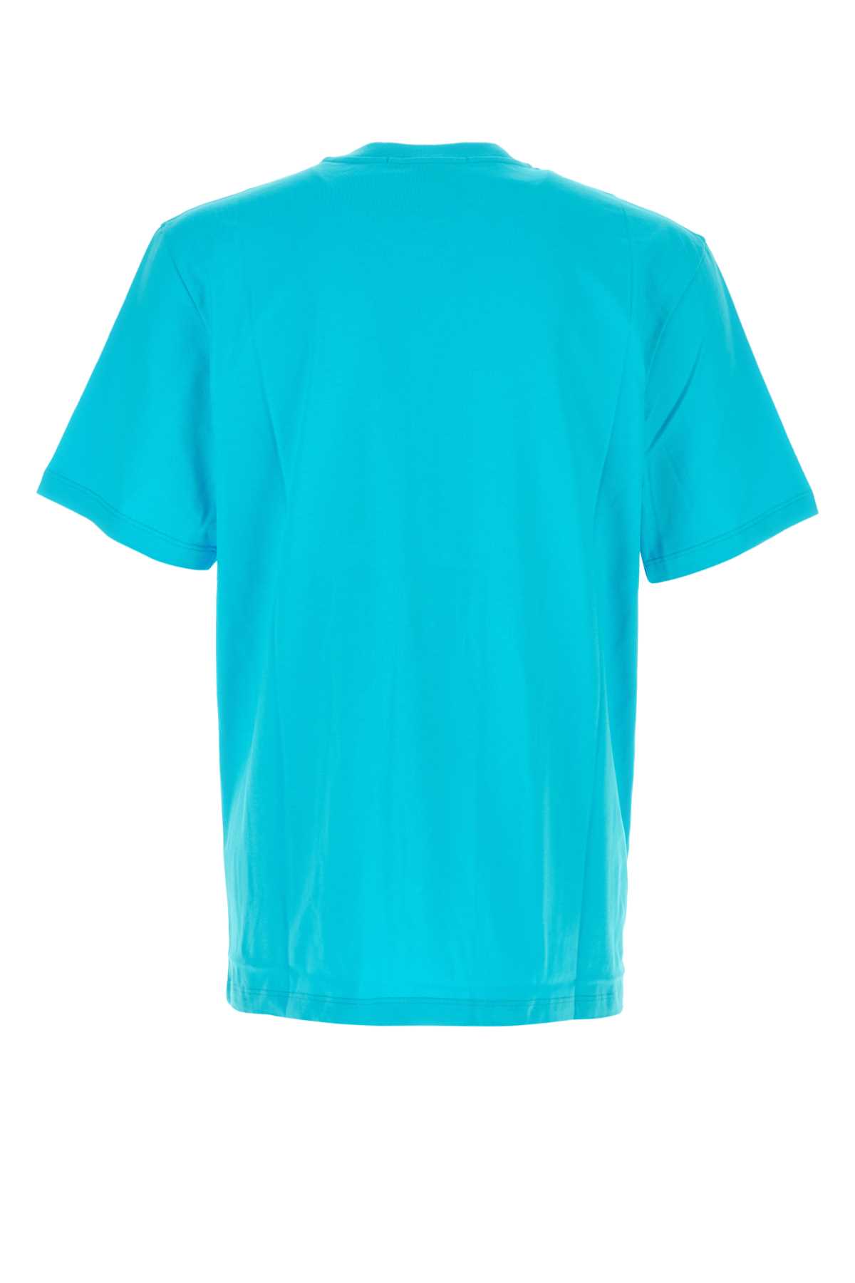 Msgm Crew Neck Cotton T-shirt In Blue