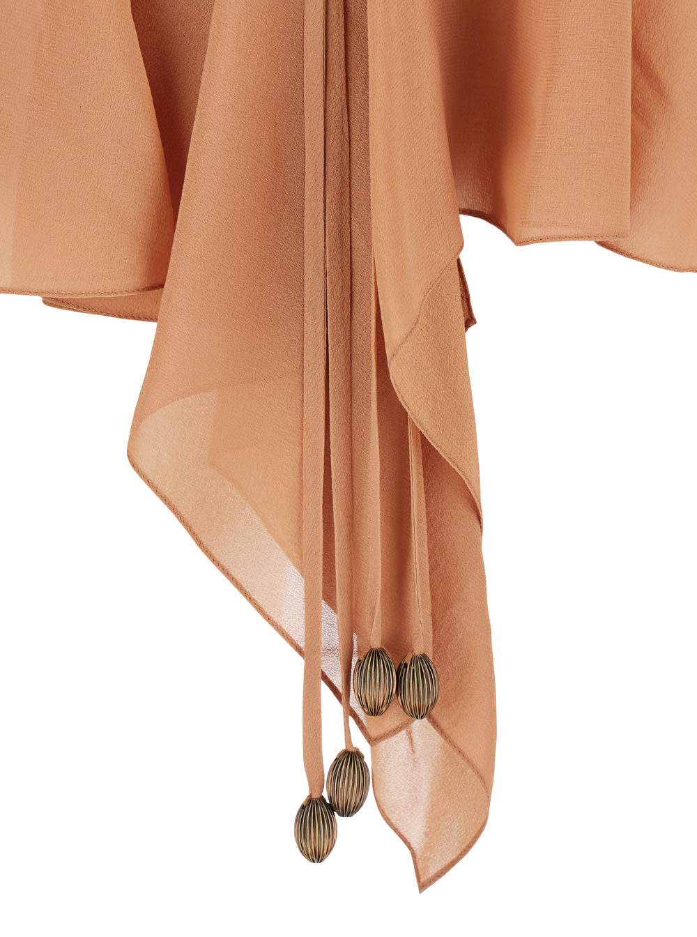 Shop Chloé Beige Top With Gatherings And V Neck In Silk Georgette Woman In Rosa