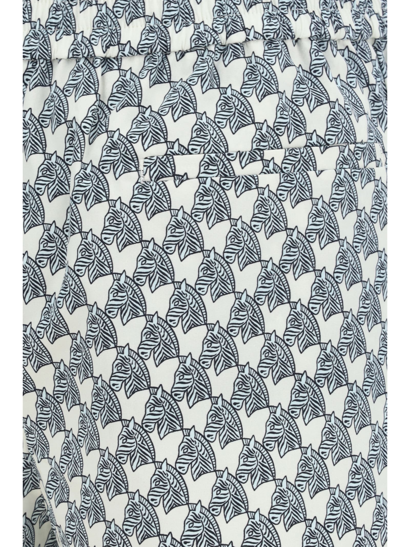 Shop Tory Burch Printed Cotton Poplin Shorts In Blue Mini Zebra