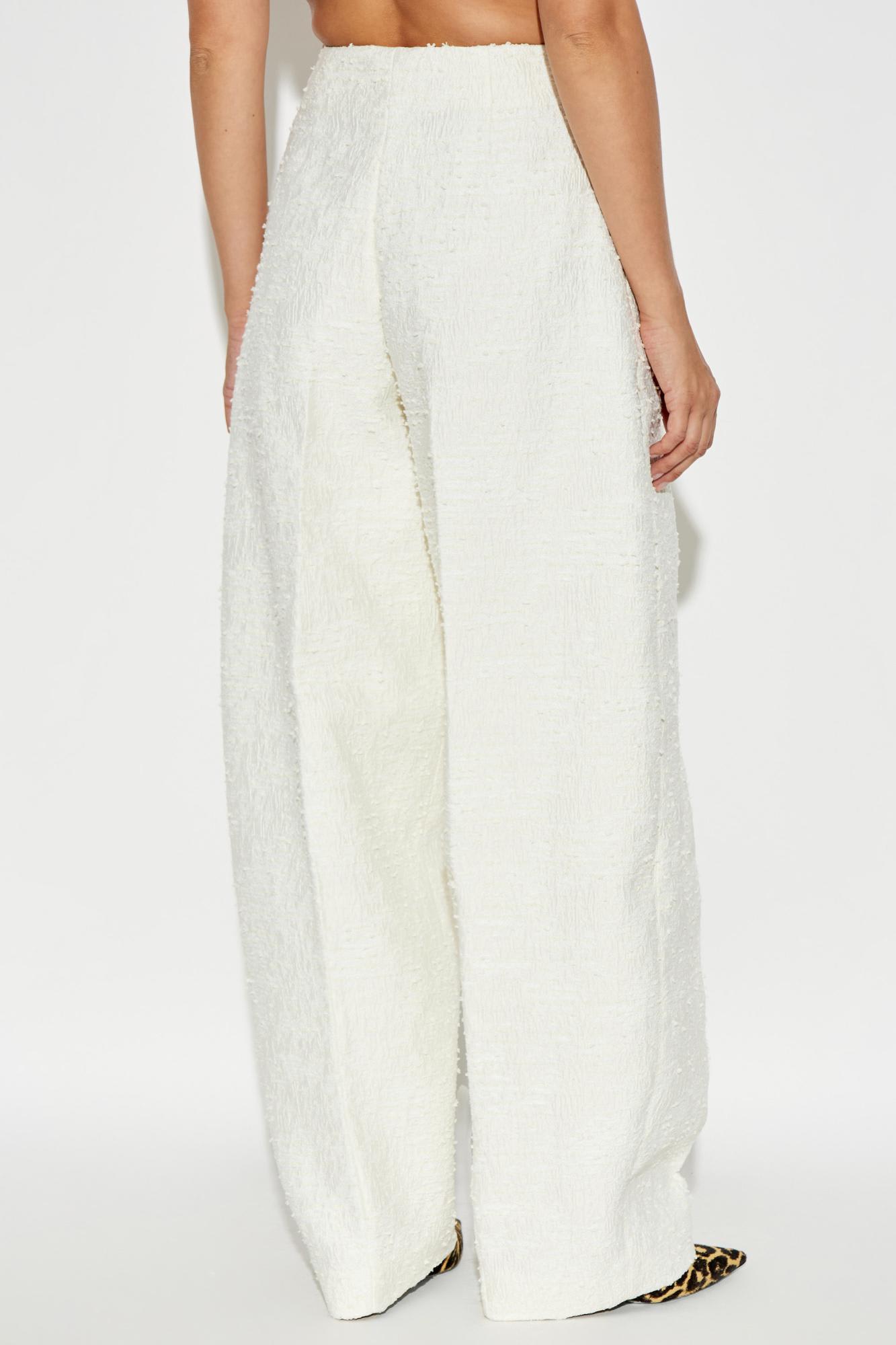 Jacquemus Le Curvo Tweed Trousers In White