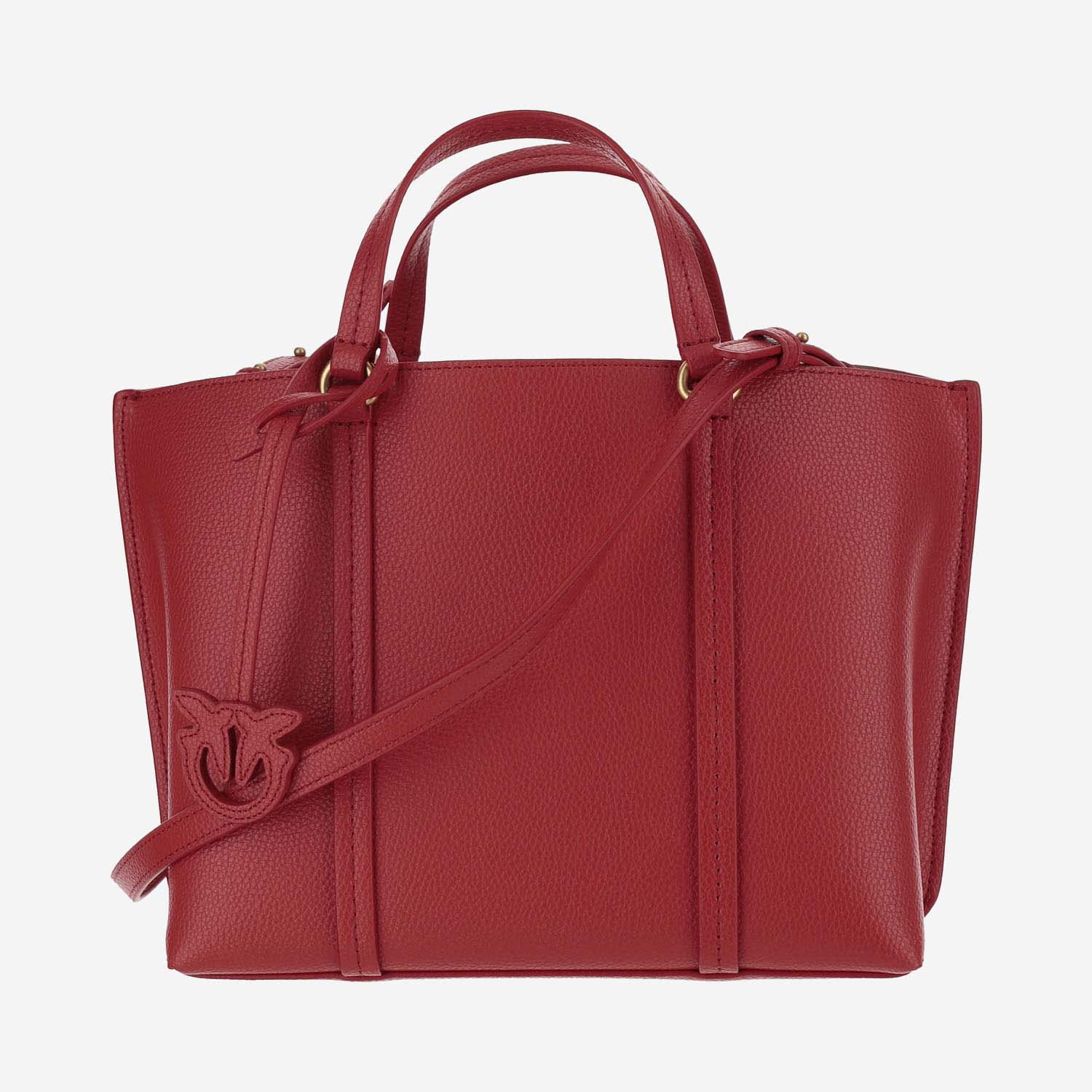 Shop Pinko Classic Leather Shopper Bag In Red
