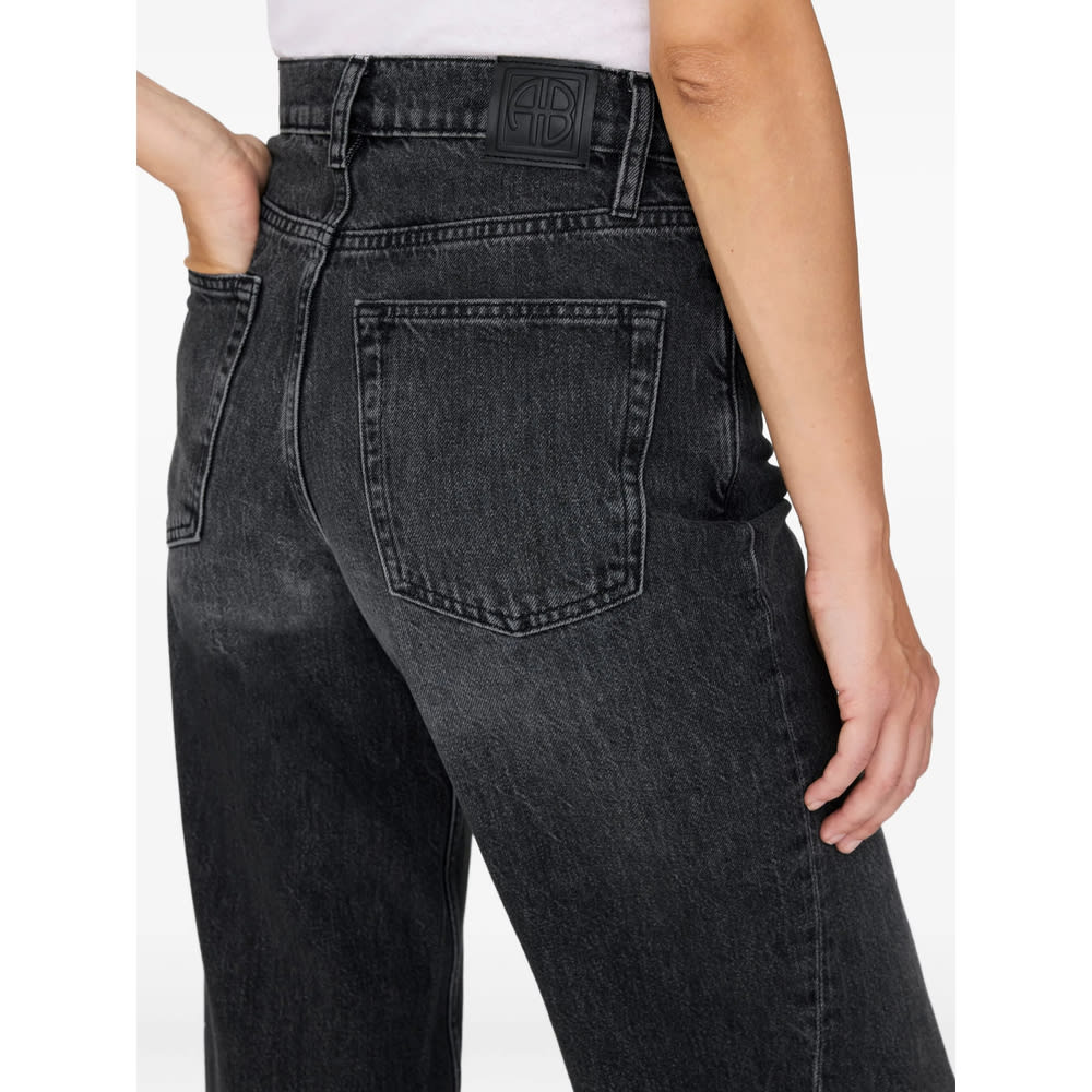 Anine Bing Brie Jeans Woman Black In Black