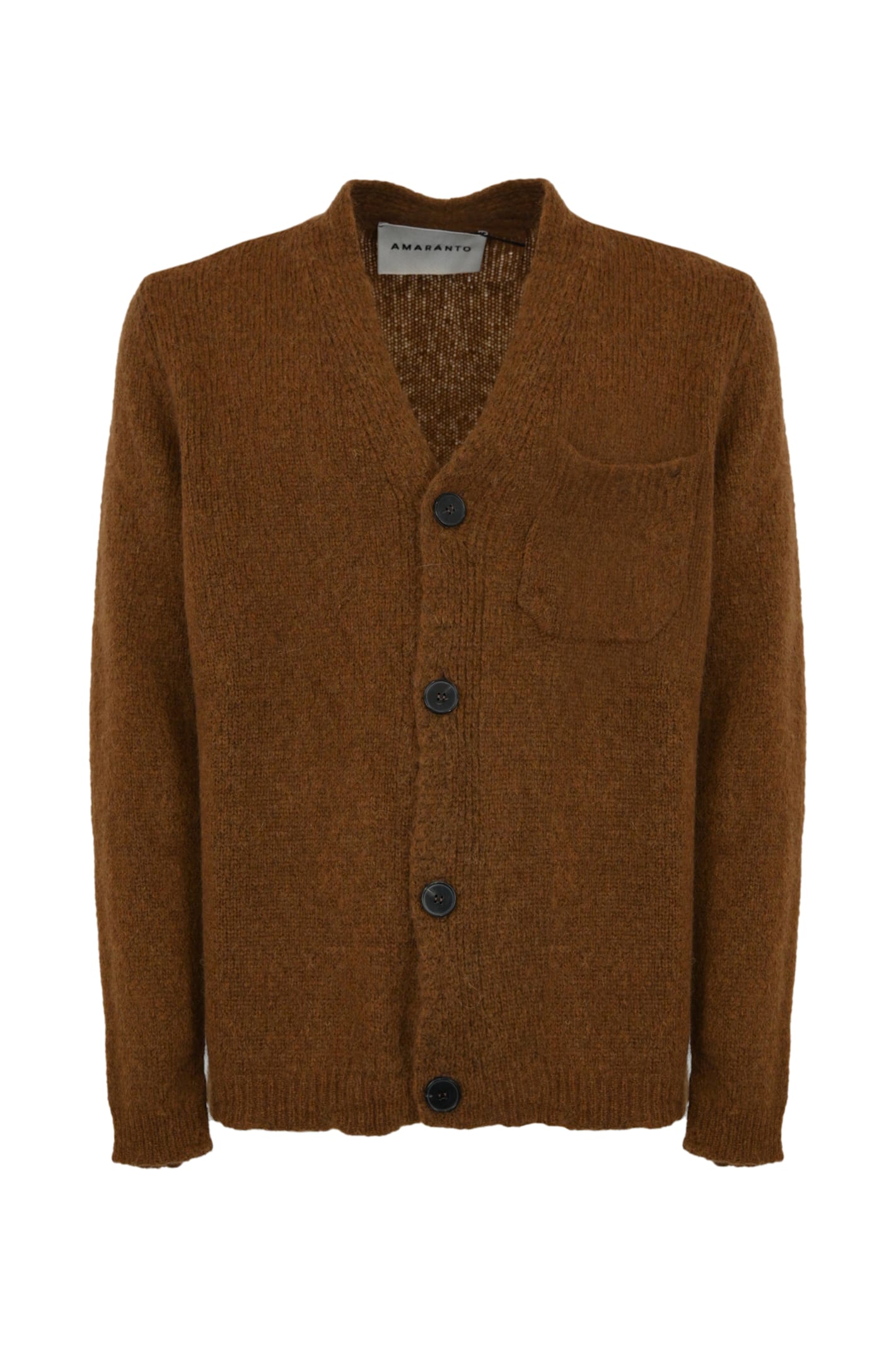 Amaranto Wool And Alpaca Cardigan In Brown