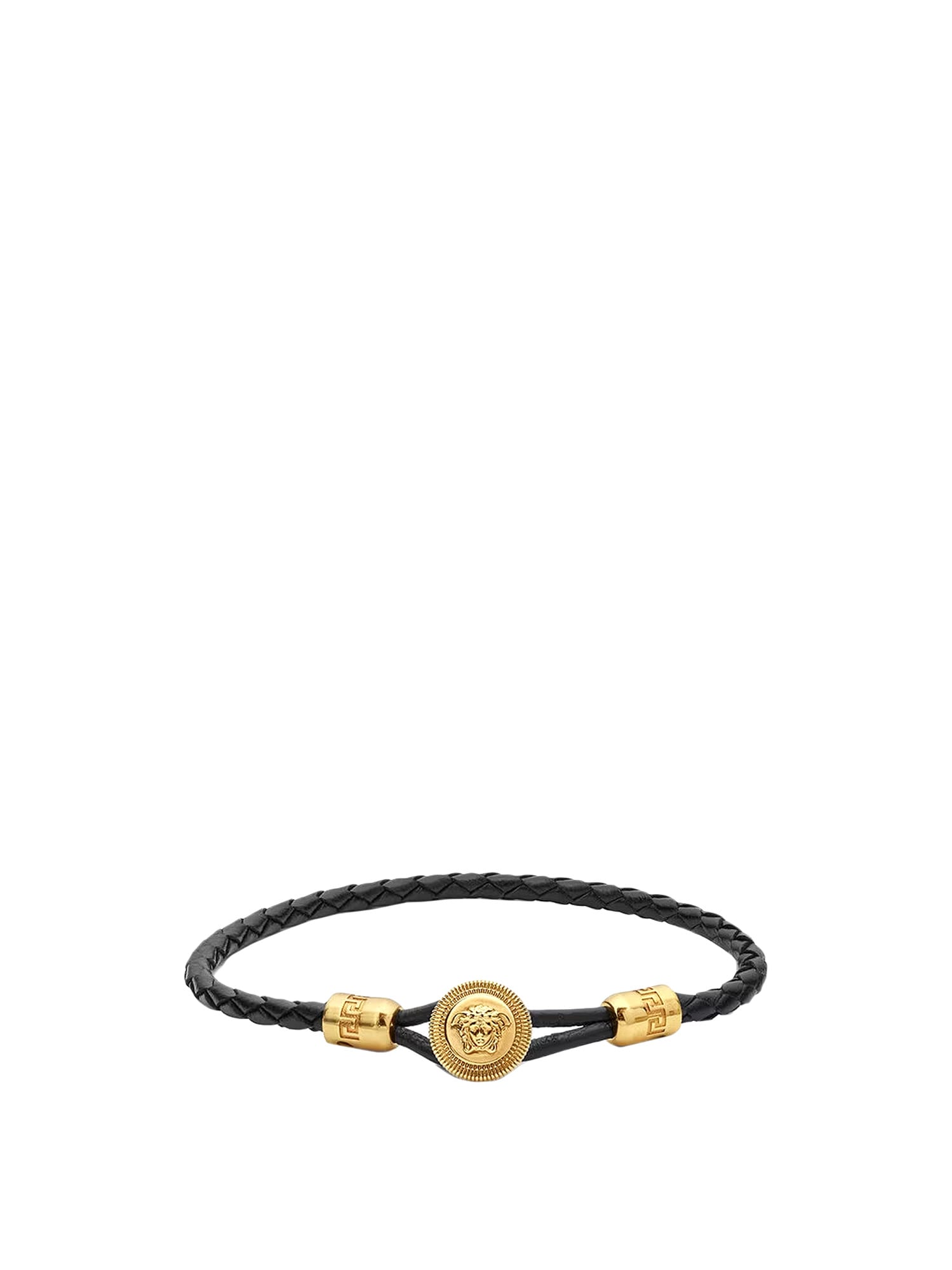 Shop Versace Bracelet In Black/gold