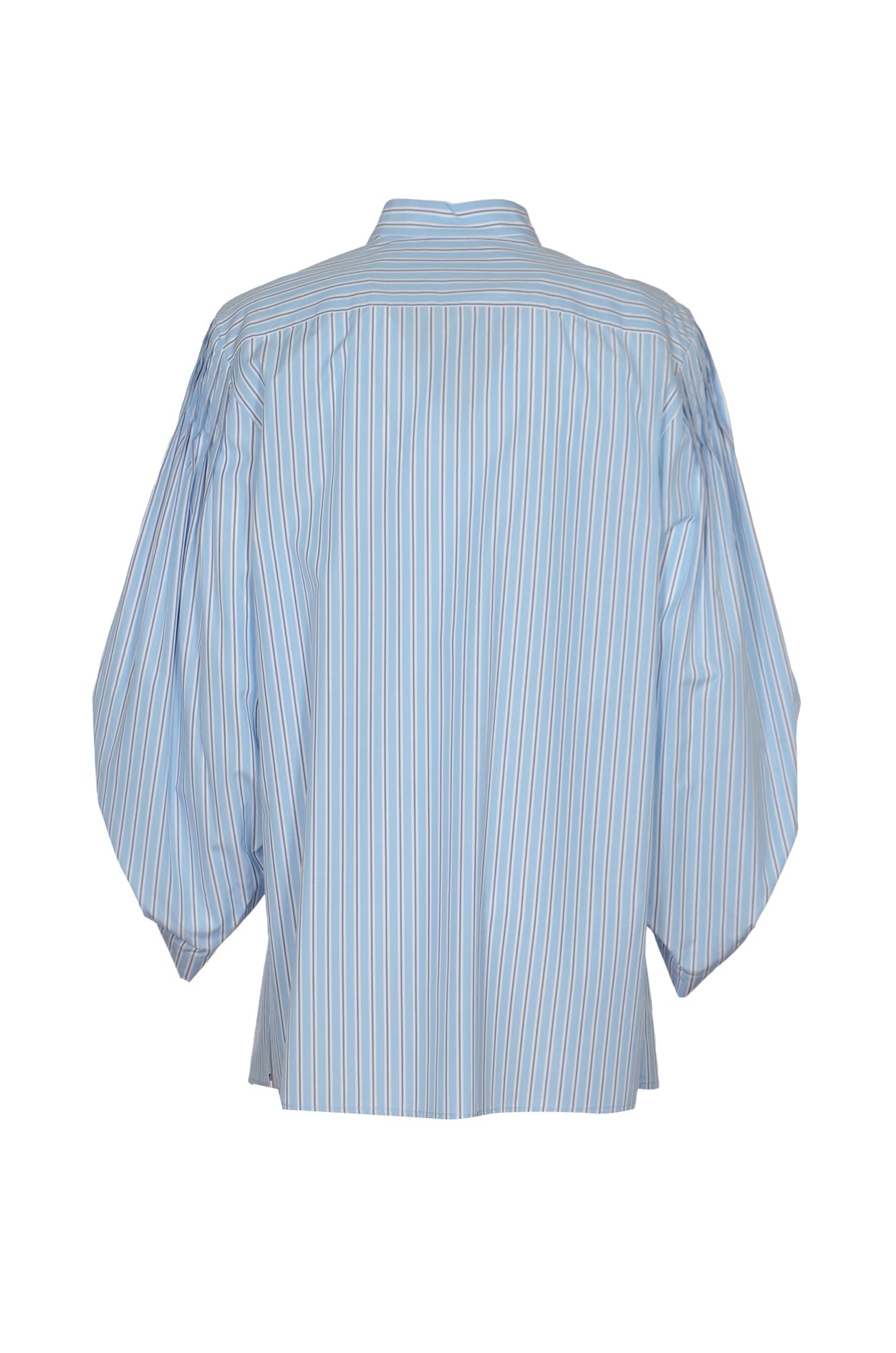 Shop Alberta Ferretti Balloon-sleeved Stripe Shirt In Fantasy