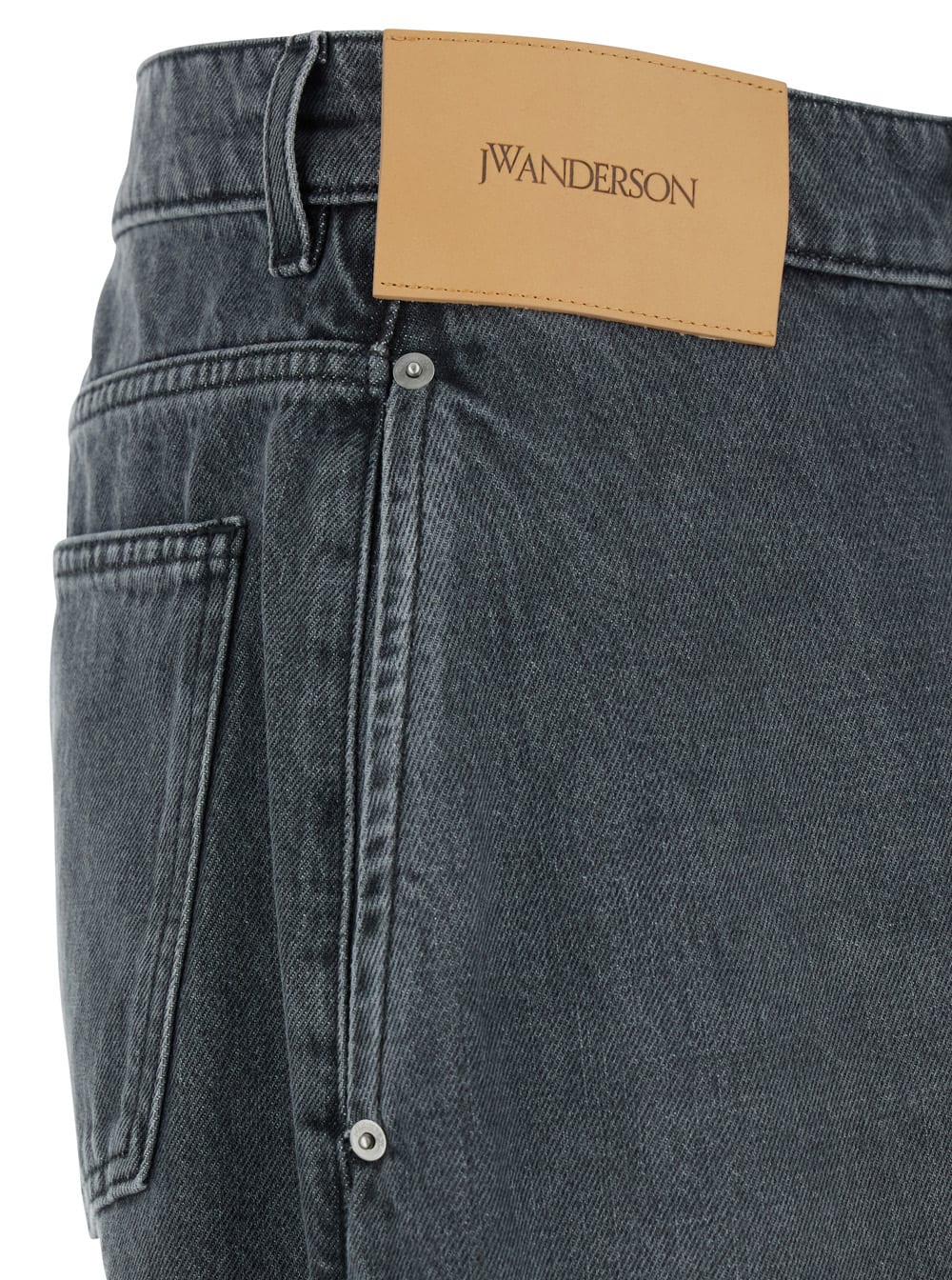 Jw Anderson Grey Jeans With Logo Patch On The Front And Embroidered Logo On The Pocket In Cotton Man In Gold