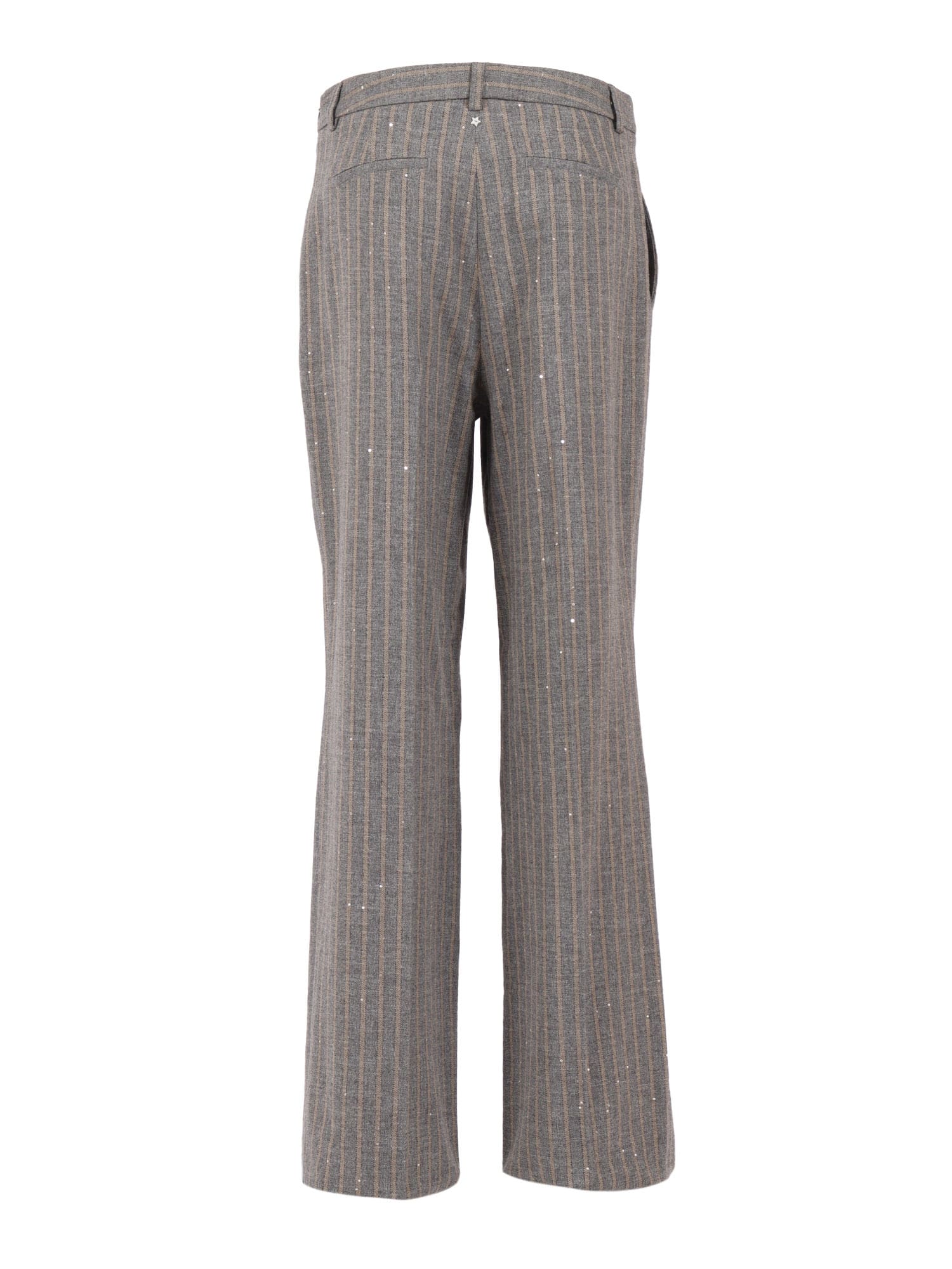 Lorena Antoniazzi Pinstripe Tailored Pants In Luxurious Virgin Wool Blend In Gray