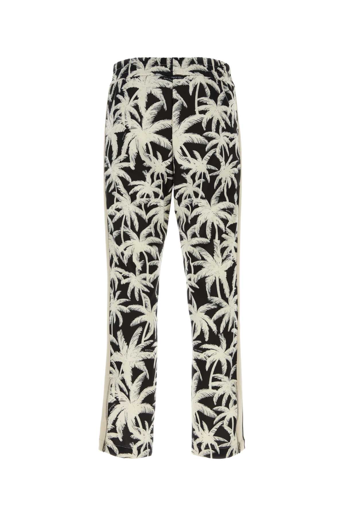 Palm Angels Printed Polyester Joggers In Blackoffwhit