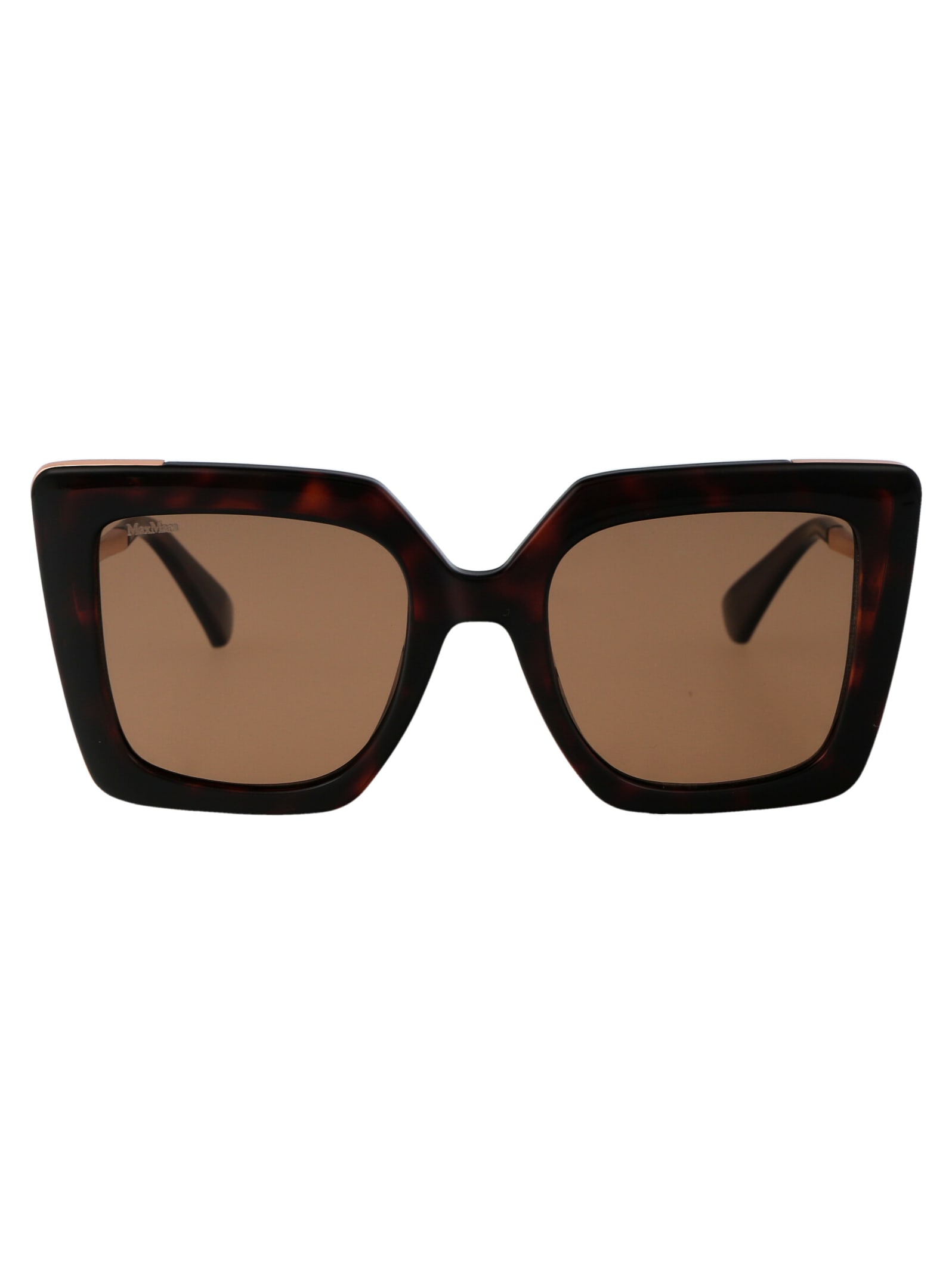 Shop Max Mara Design4 Sunglasses In 54s Avana Rossa/bordeaux