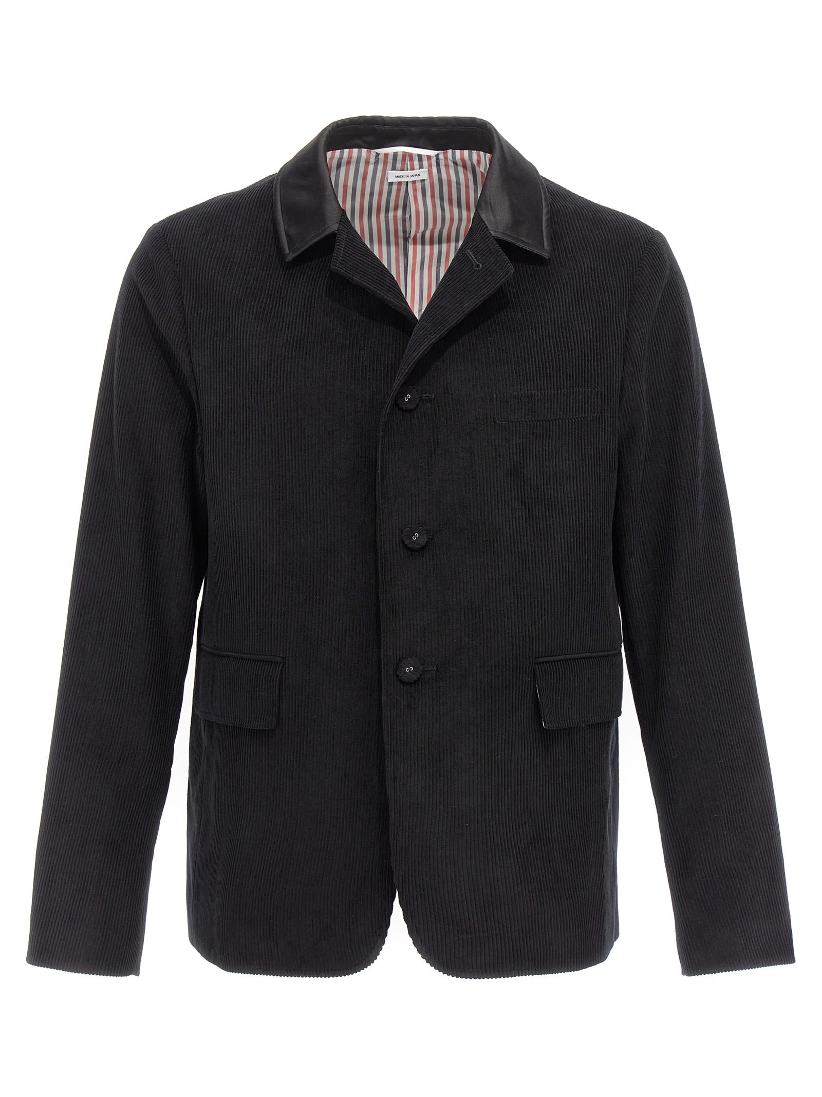 Shop Thom Browne Corduroy Blazer Jacket In Black