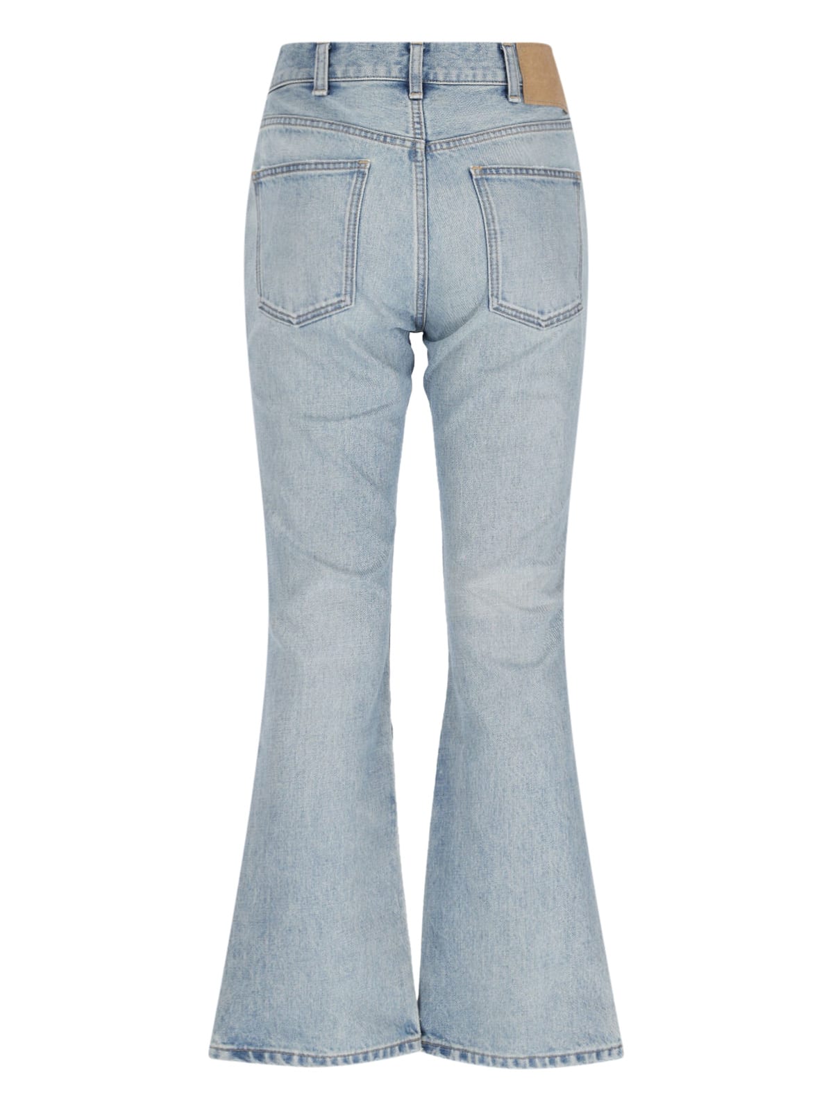 Celine Flared Leg Trousers With Front And Back Pockets In Blue