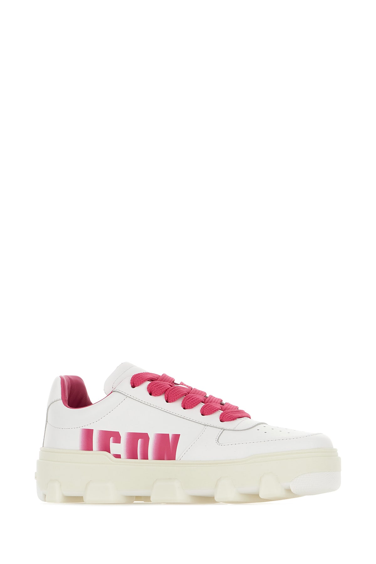 Shop Dsquared2 White Leather Basket Sneakers In M1630