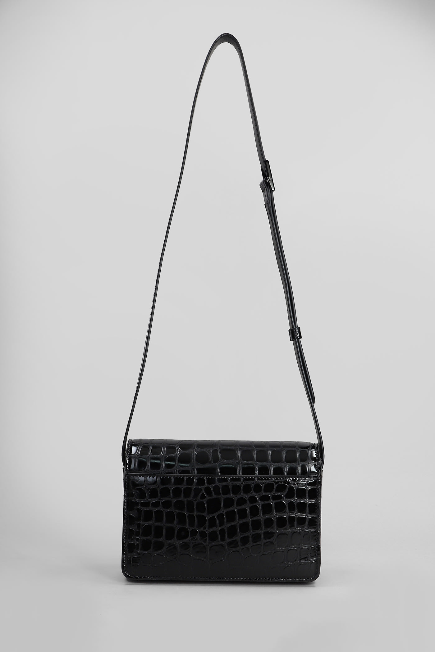Christian Louboutin Loubi 54 Black Calf Ali Crossbody Bag In Black