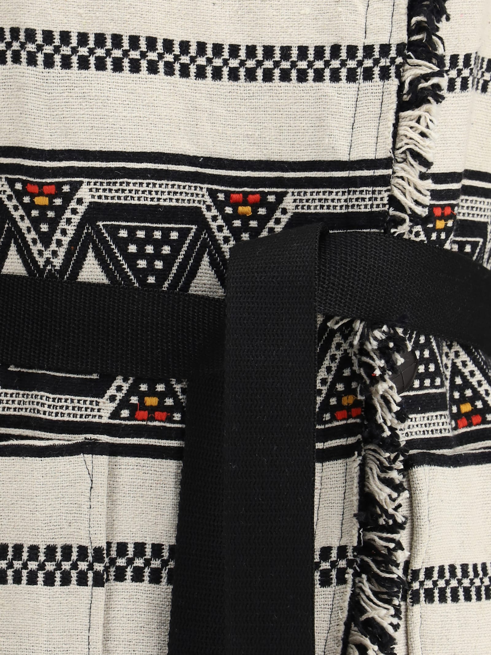 Isabel Marant Étoile Josialo Belted Frayed Cotton-blend Jacquard Jacket In Ecru/black