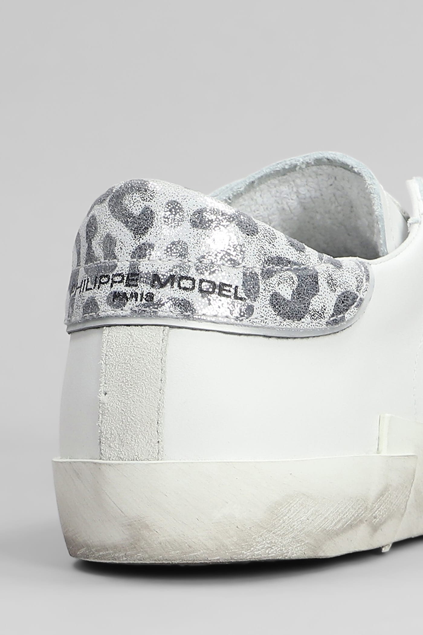 Philippe Model Prsx Low Sneakers In White Leather In White