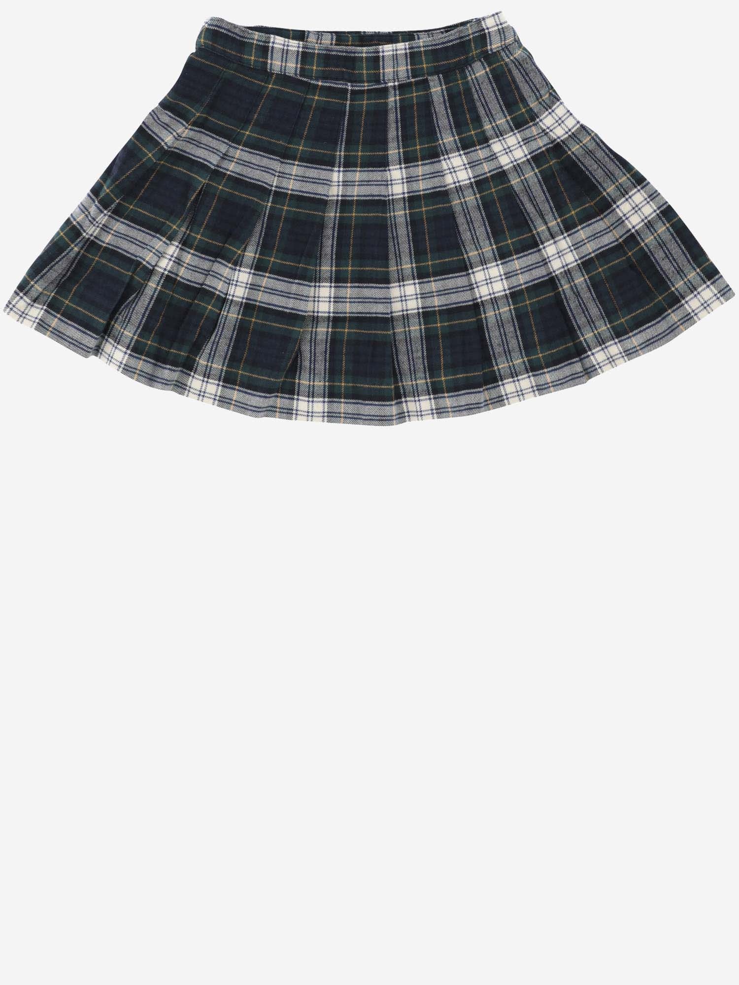 Shop Polo Ralph Lauren Pleated Cotton Skirt In Multicolour