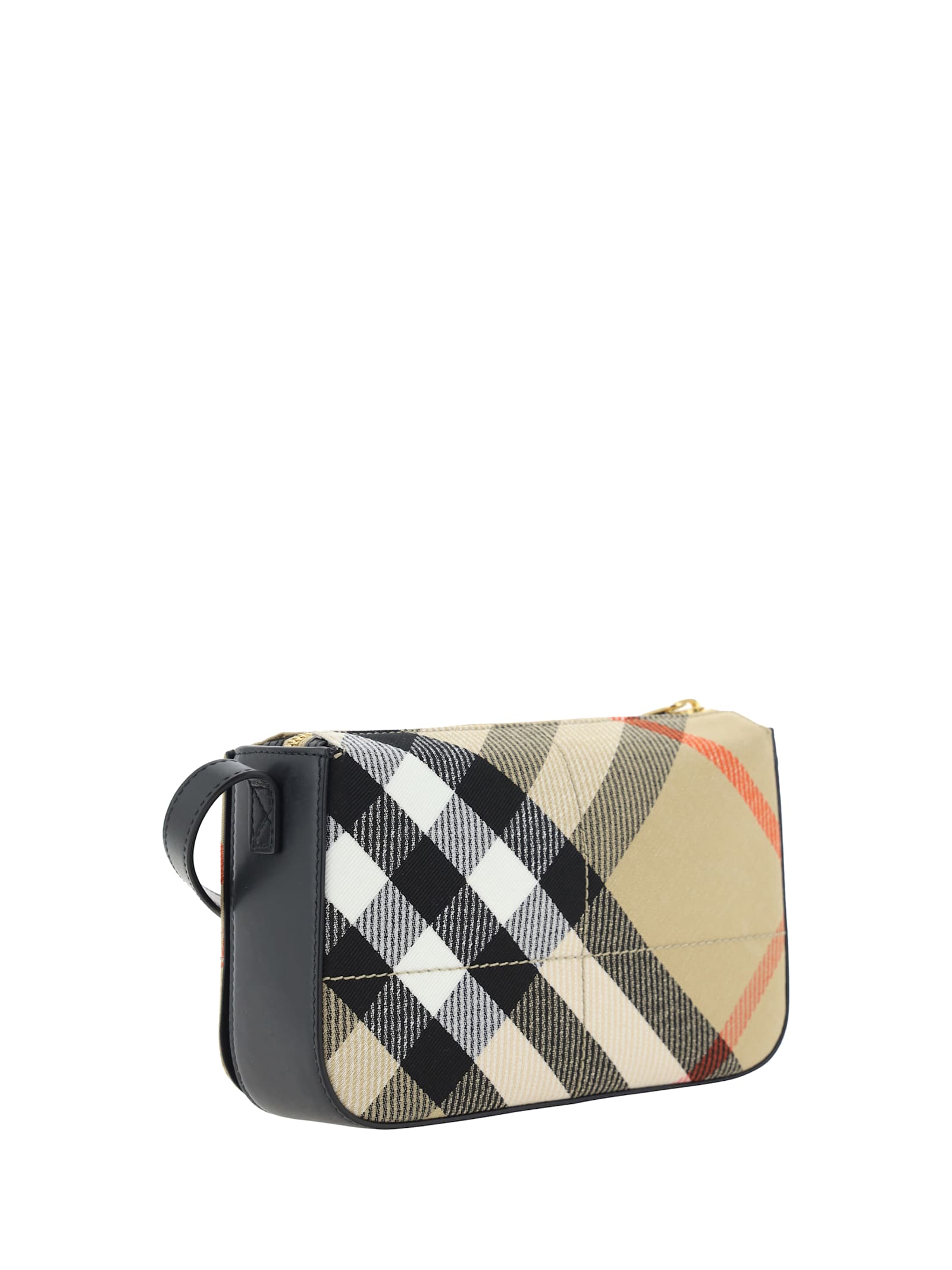 Shop Burberry Snip Shoulder Bag In Sand Ip Check