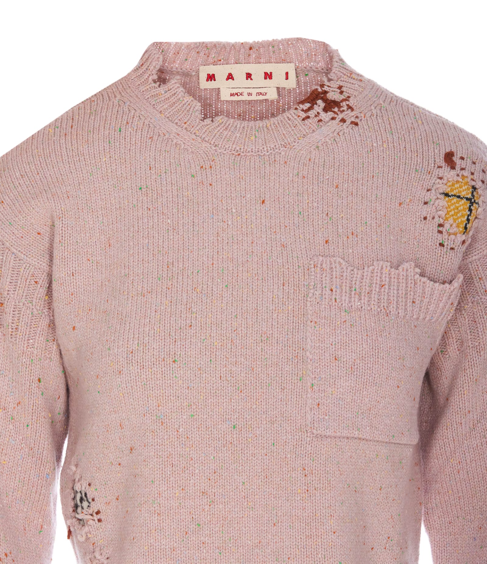 Shop Marni Darning Applications  Darning Appliications Sweater In Pink