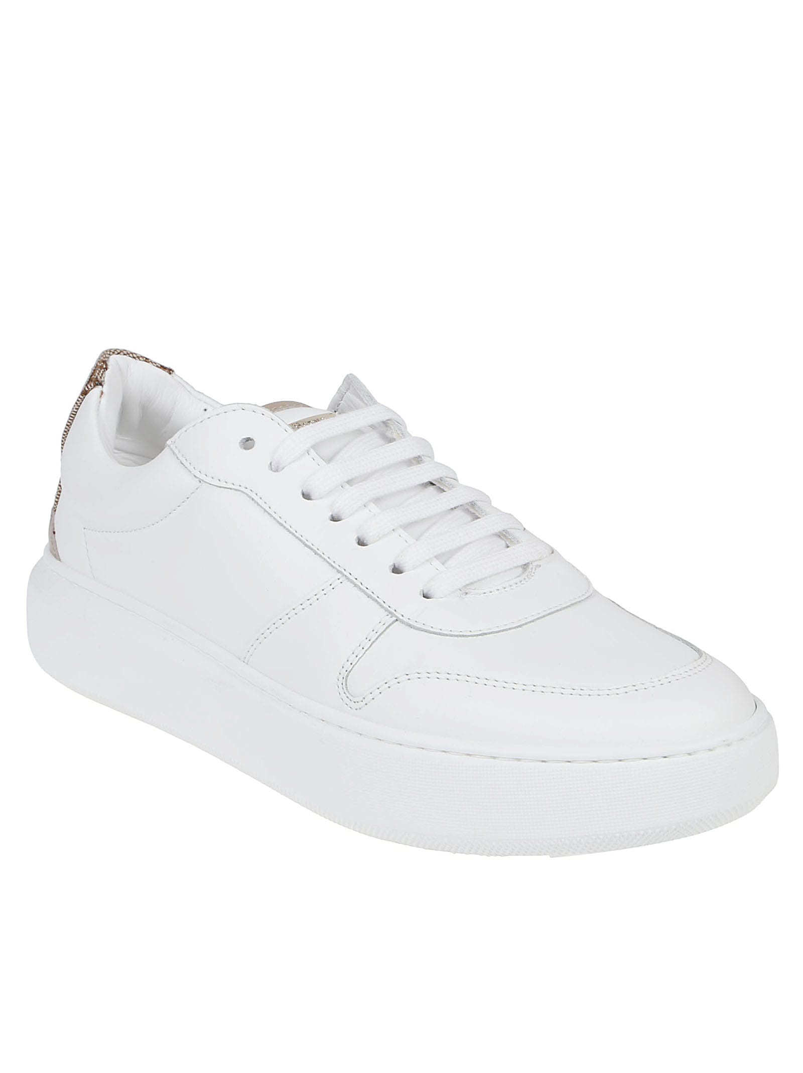 Herno Leather Trainers With Insert In White