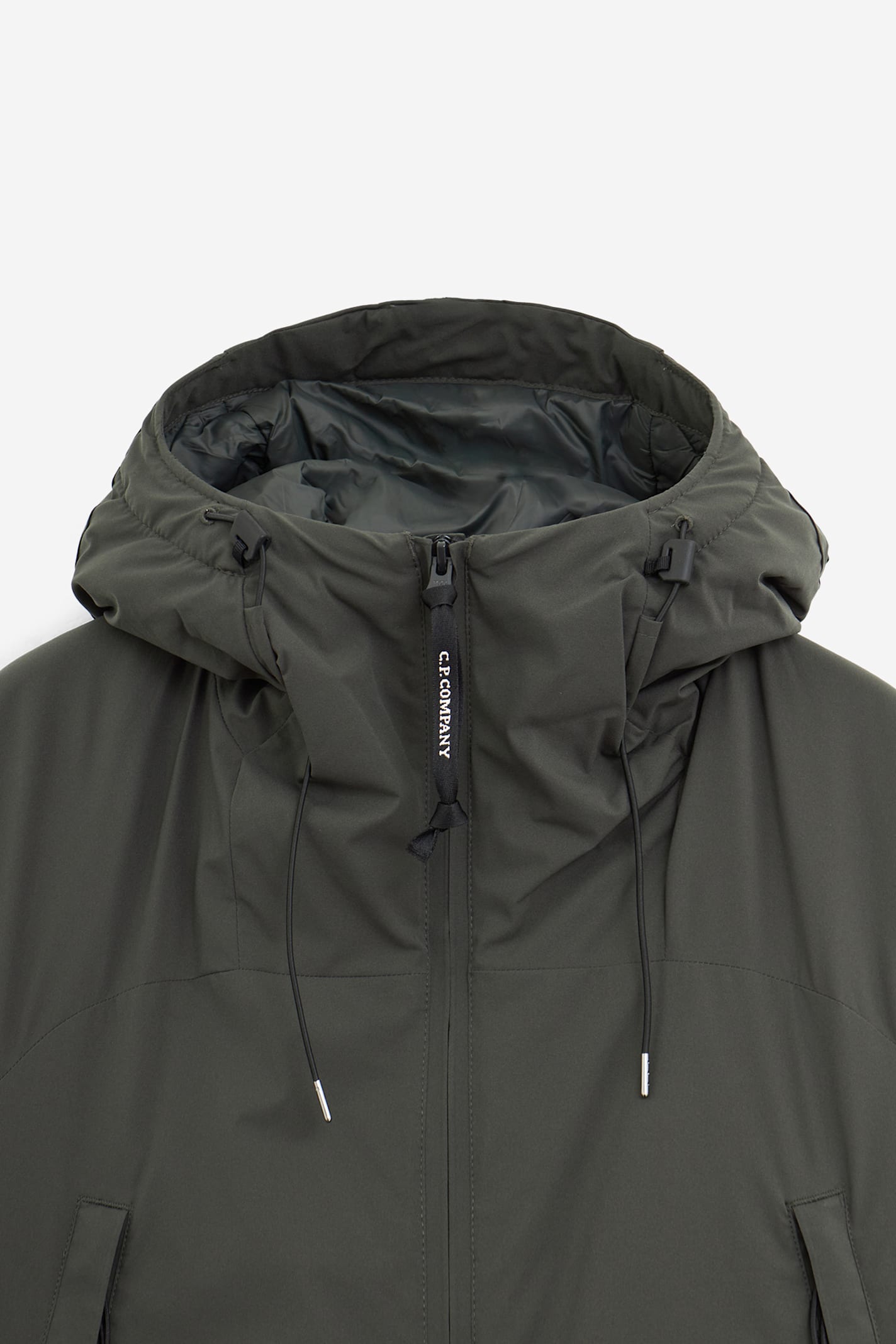 C.p. Company Hooded-neck Padded Jacket In Gray