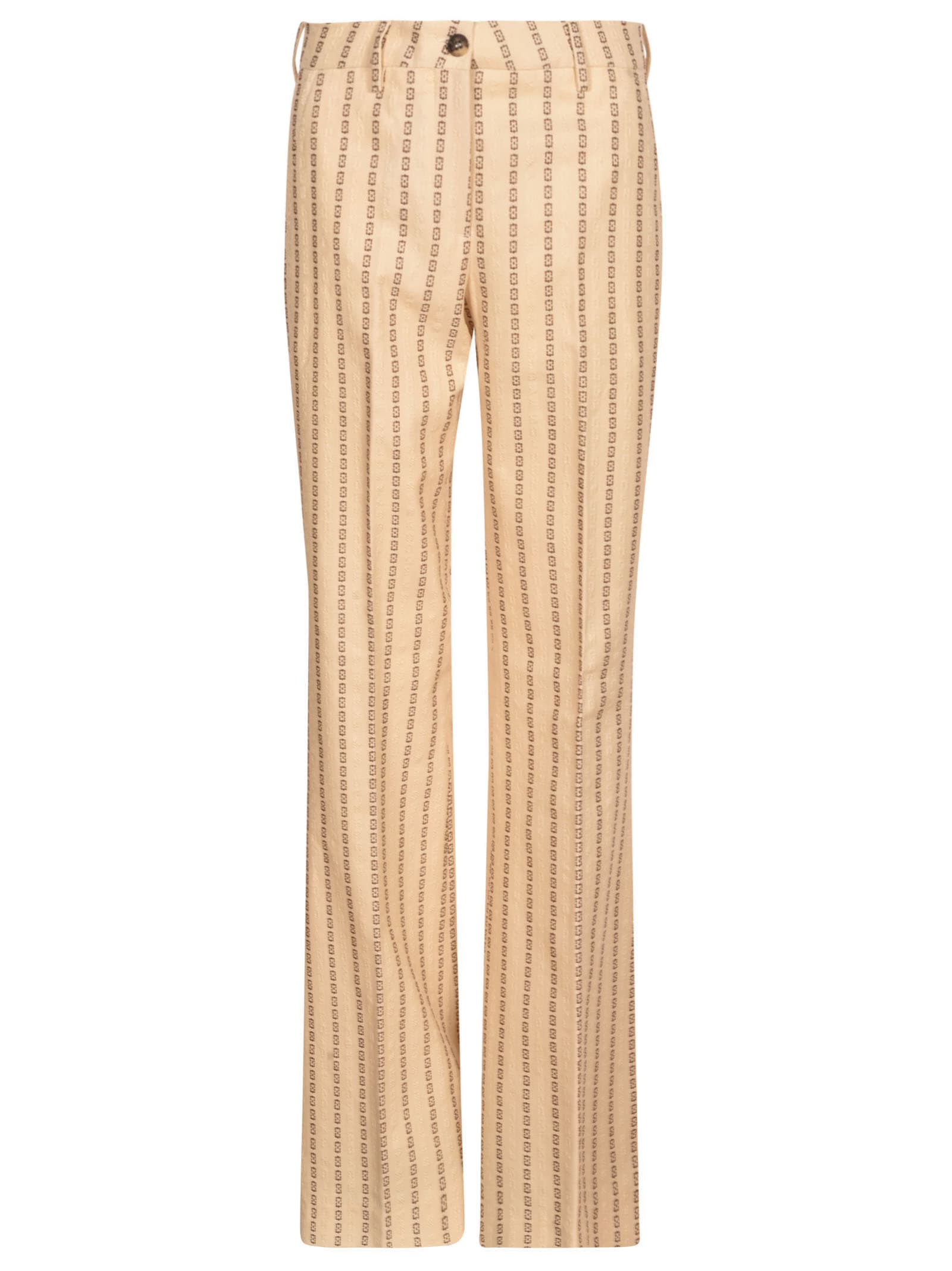Shop Golden Goose Journey Flared Trousers In Yellow Cream