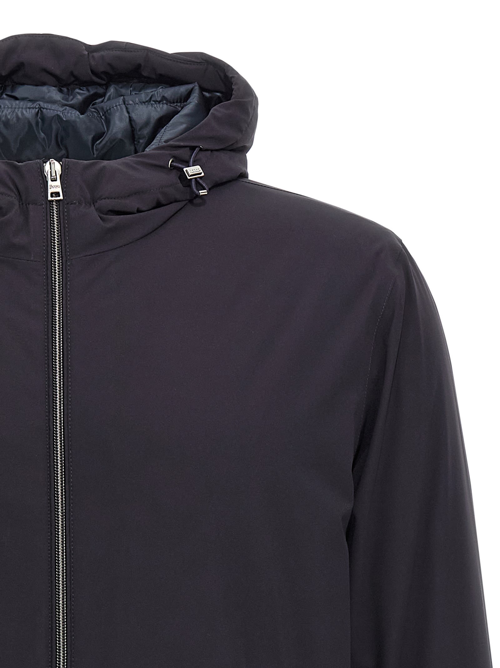 Herno Stretch Nylon Resort Jacket In Blue