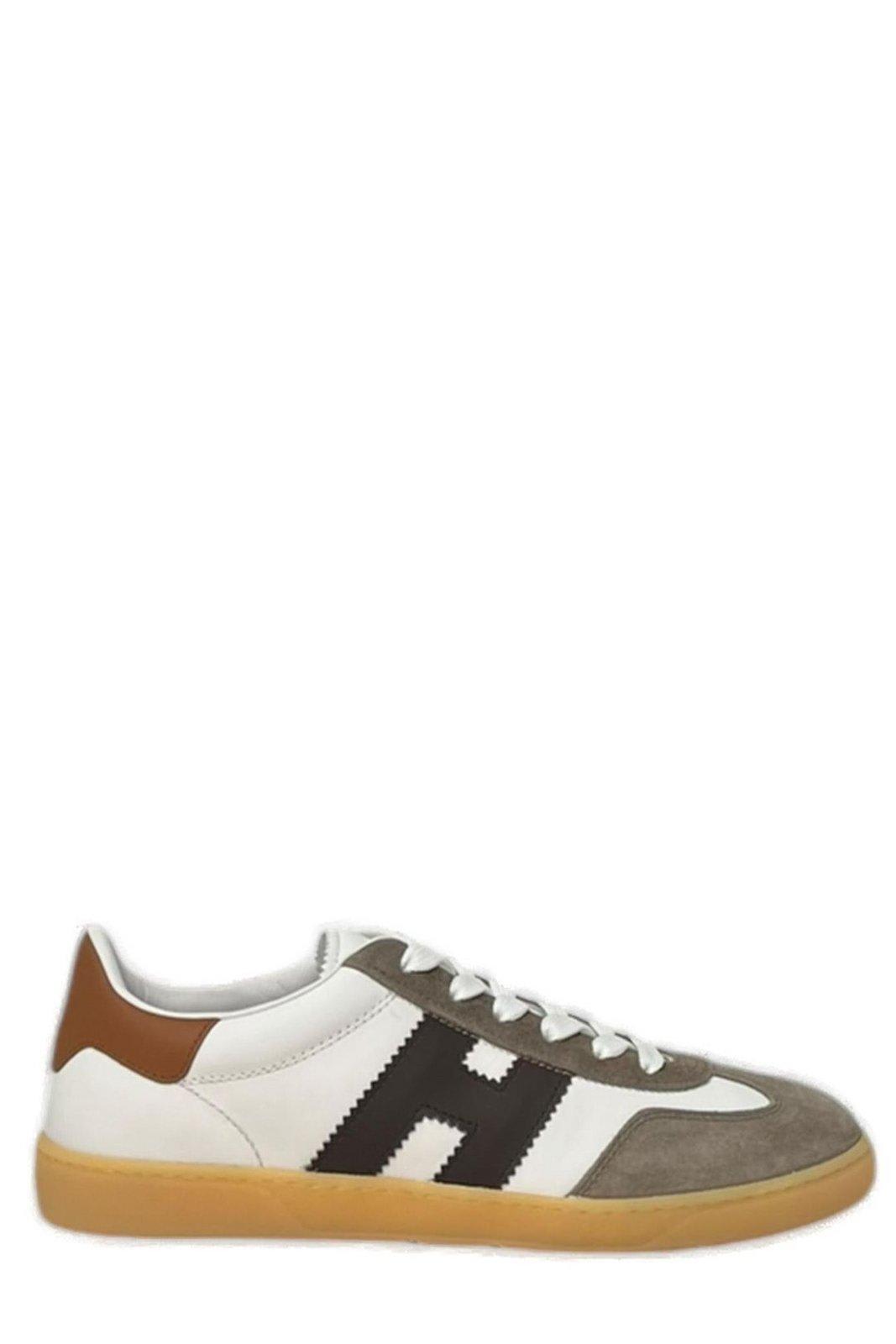 Shop Hogan Cool Side Logo Patch Sneakers  In White