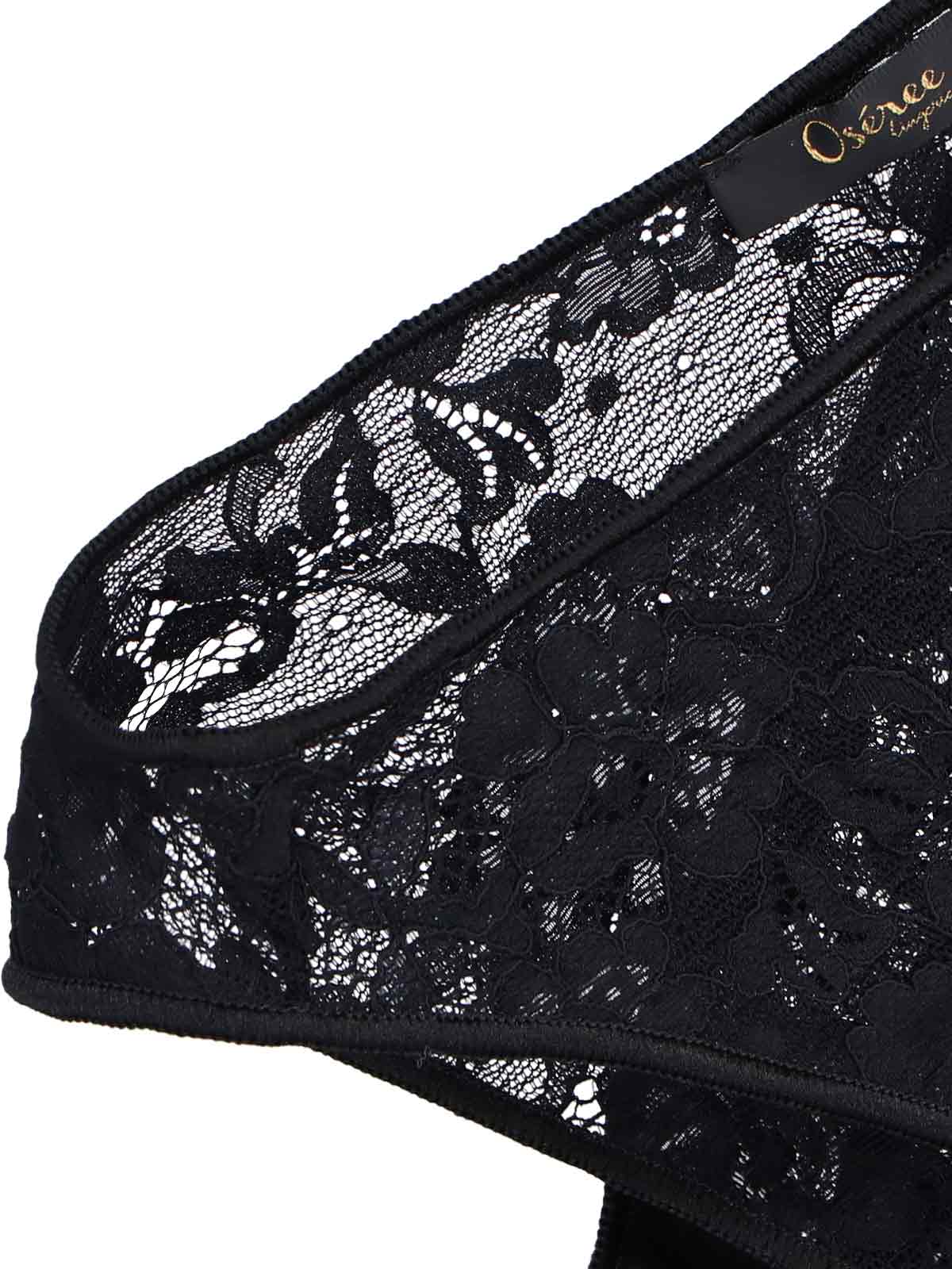 Shop Oseree Lace Briefs In Black