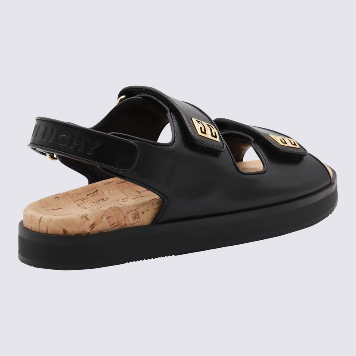 Shop Givenchy Black Leather Sandals