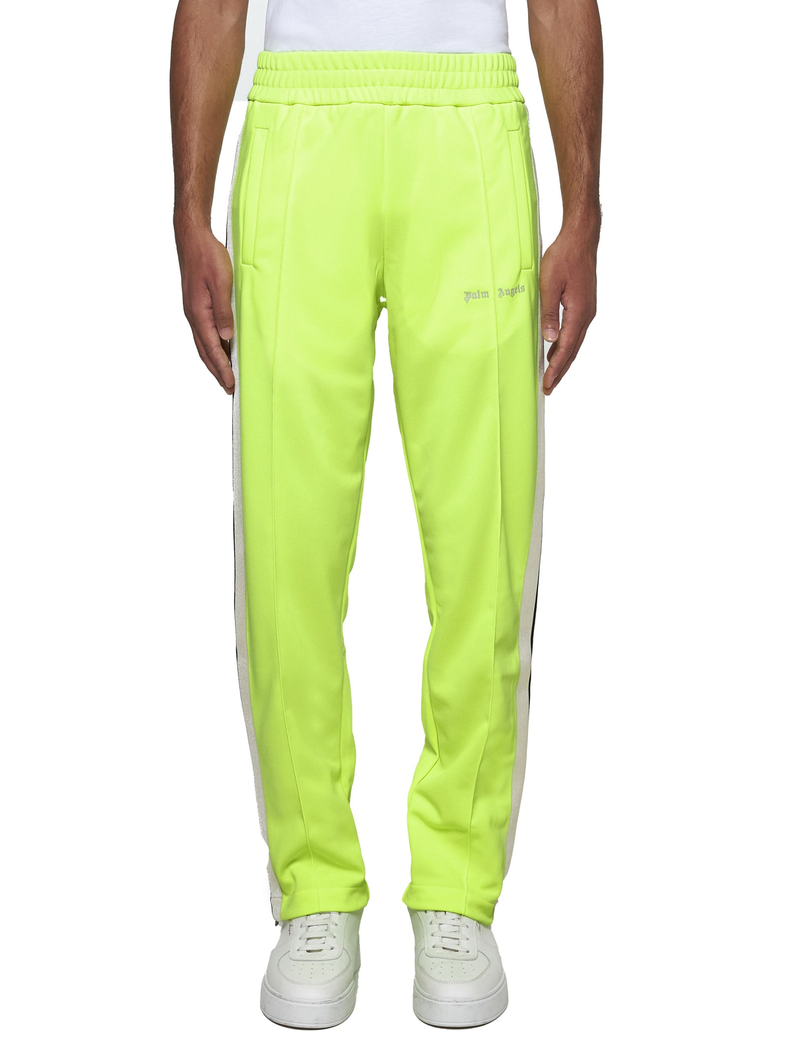 Shop Palm Angels Pants In Yellow Fluo