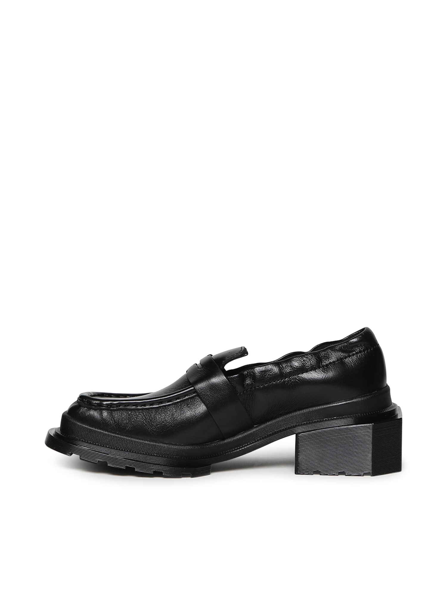 Dr. Martens Maybole Ruched Leather Loafers In Black