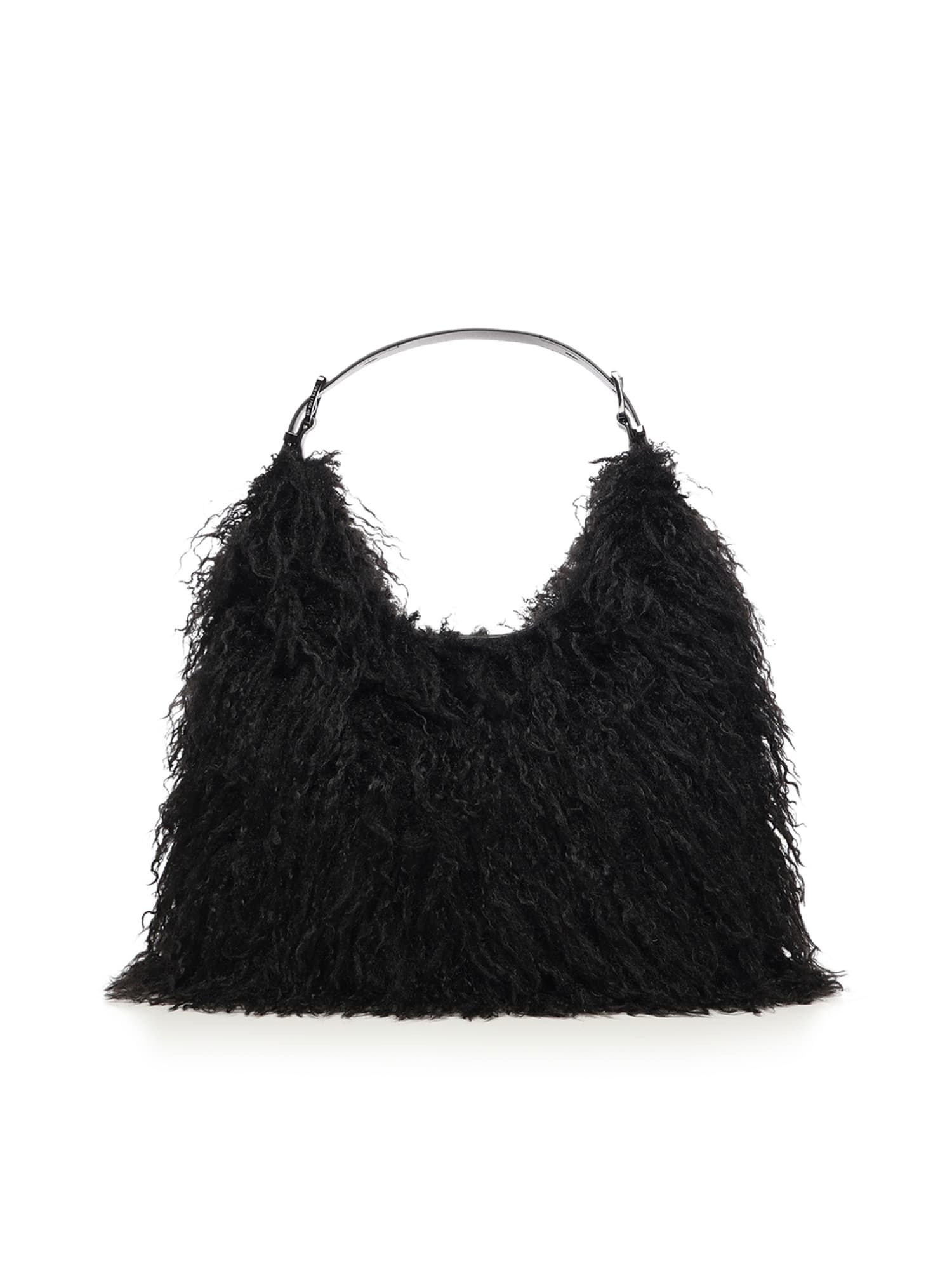 Michael Michael Kors Nolita Large Faux Shearling Hobo Bag In Black