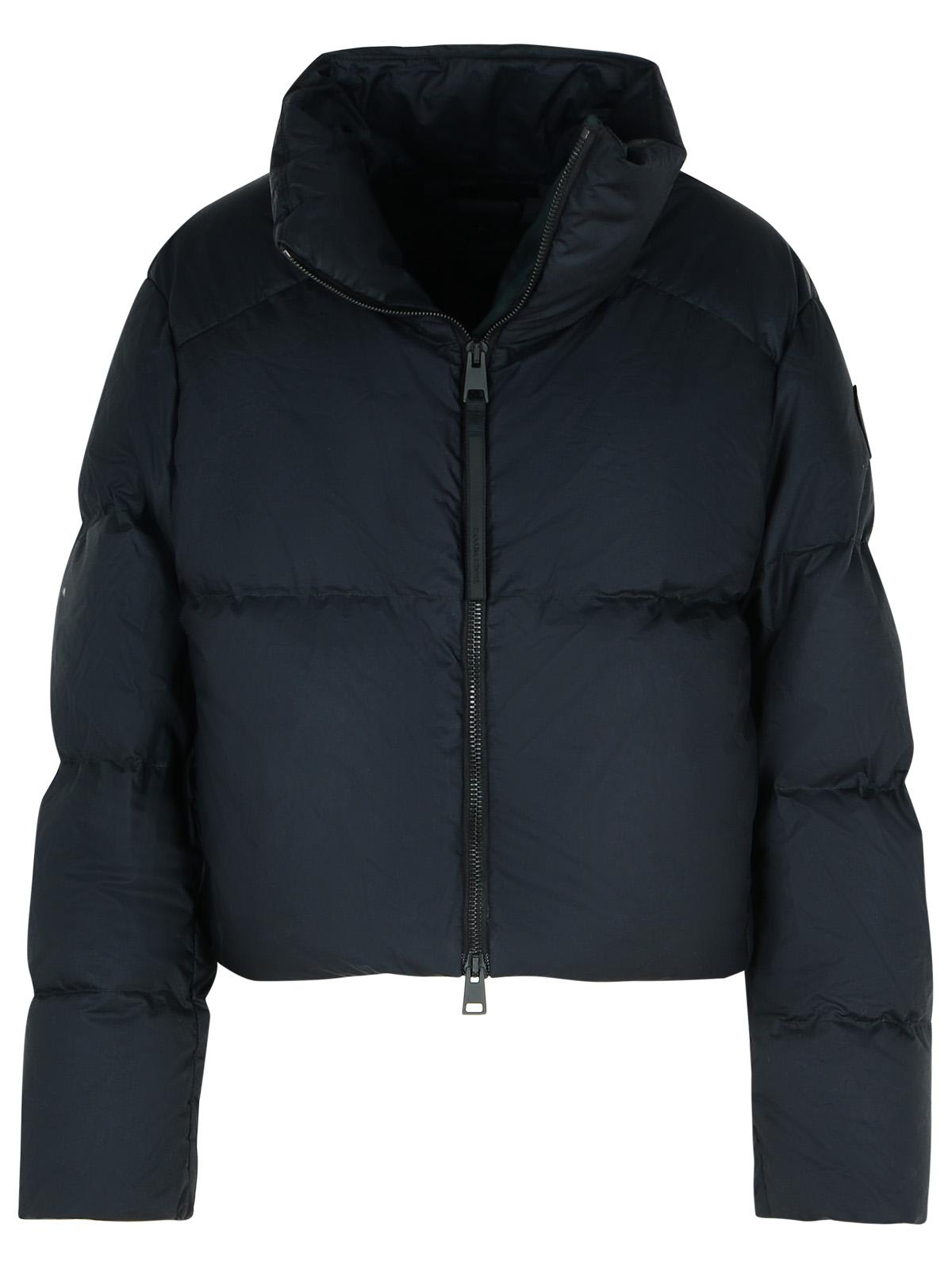 Shop Canada Goose Garnet Black Cotton Down Jacket