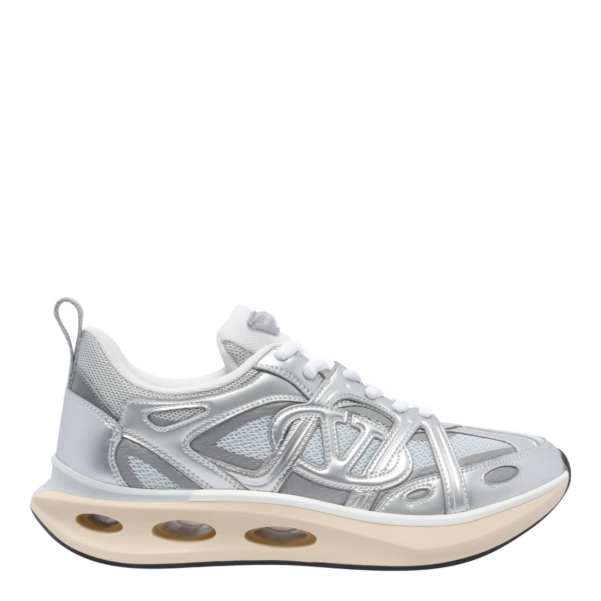 Shop Valentino Vlogo Easyjog Sneakers In Silver