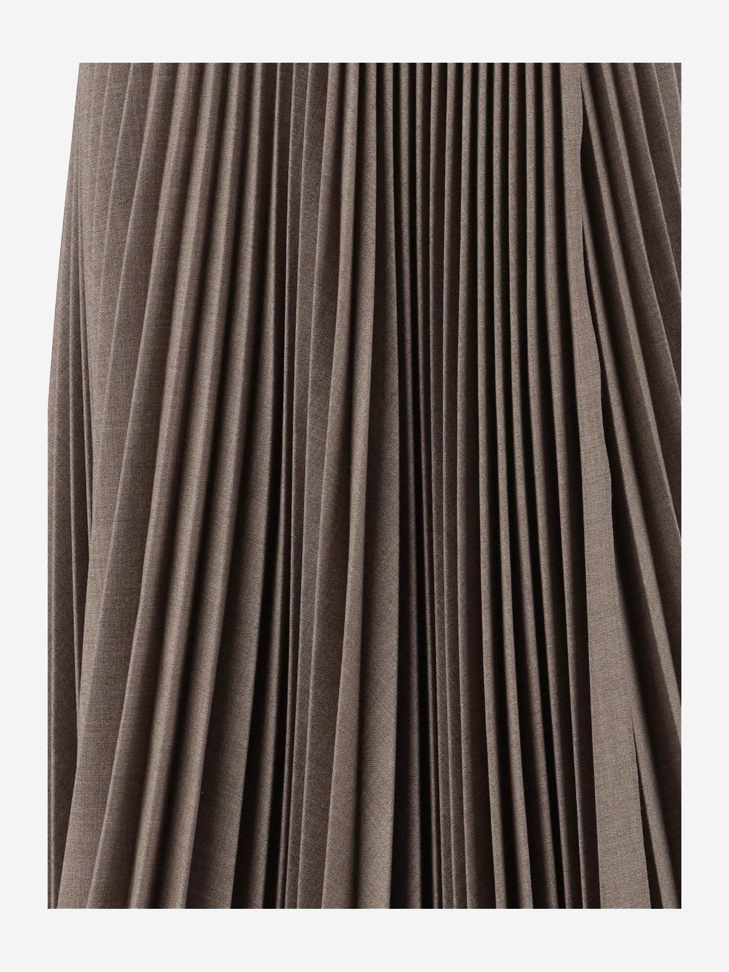 Shop Burberry Wool Blend Pleated Skirt In Beige