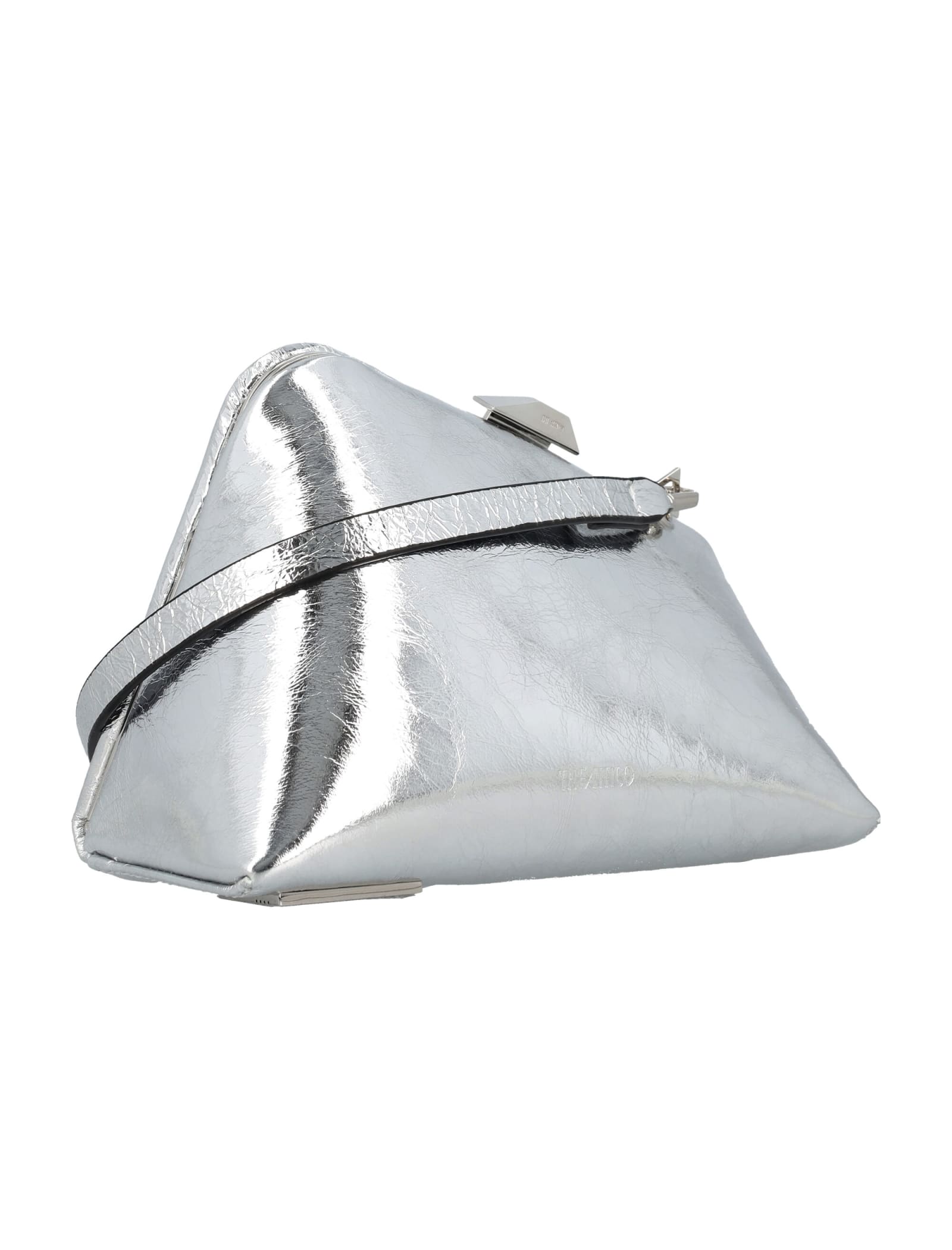 Shop Attico Midnight Clutch In Silver