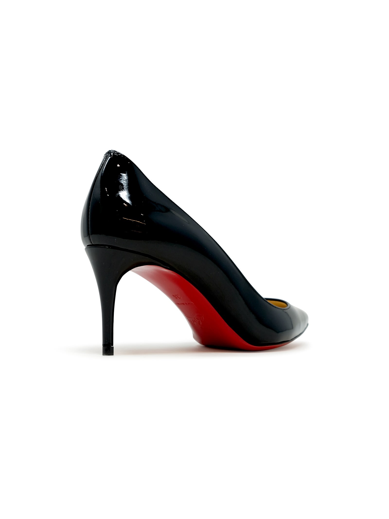 CHRISTIAN LOUBOUTIN CHRISTIAN LOUBOUTIN BLACK PATENT KATE 70 PUMPS
