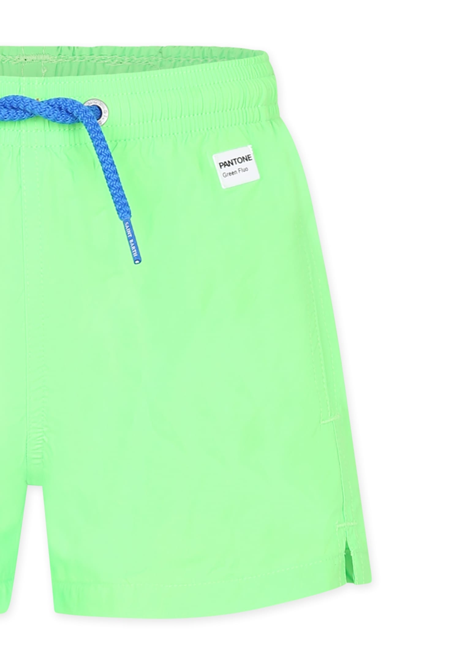 Mc2 Saint Barth Green Swim Short For Boy With Logo In Green