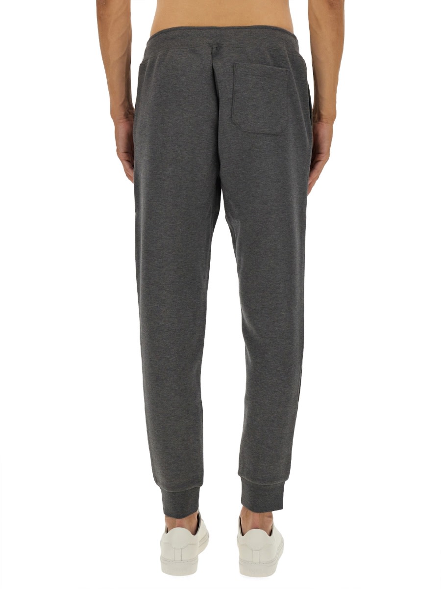 Polo Ralph Lauren Trousers Featuring Elastic Waistband And Ribbed Cuffs In Gray
