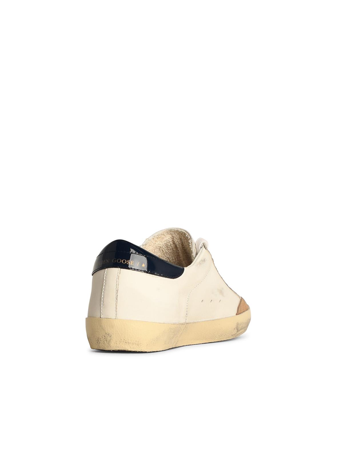 Shop Golden Goose White Leather Sneakers