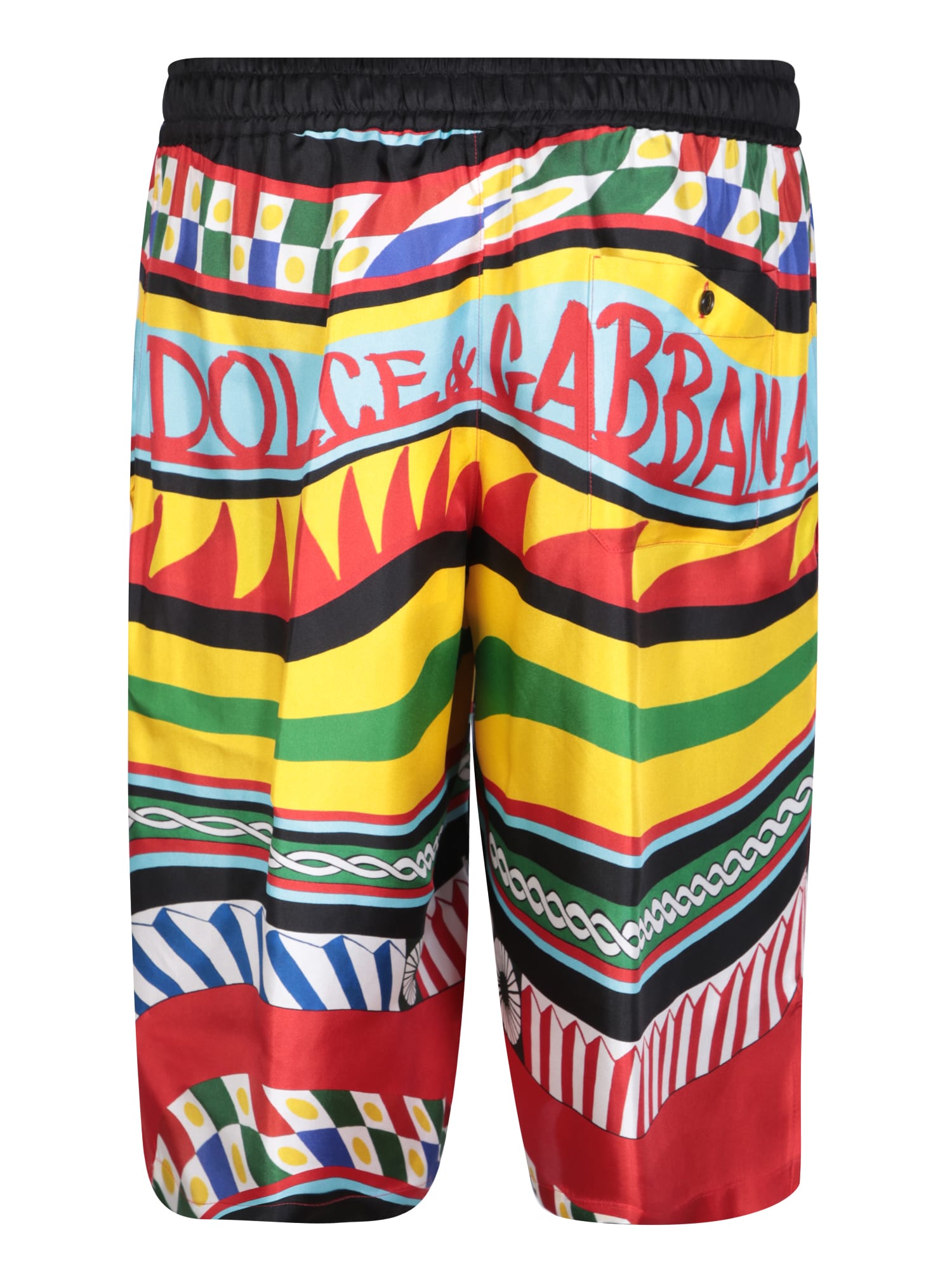 Shop Dolce & Gabbana Multicolor Silk Shorts