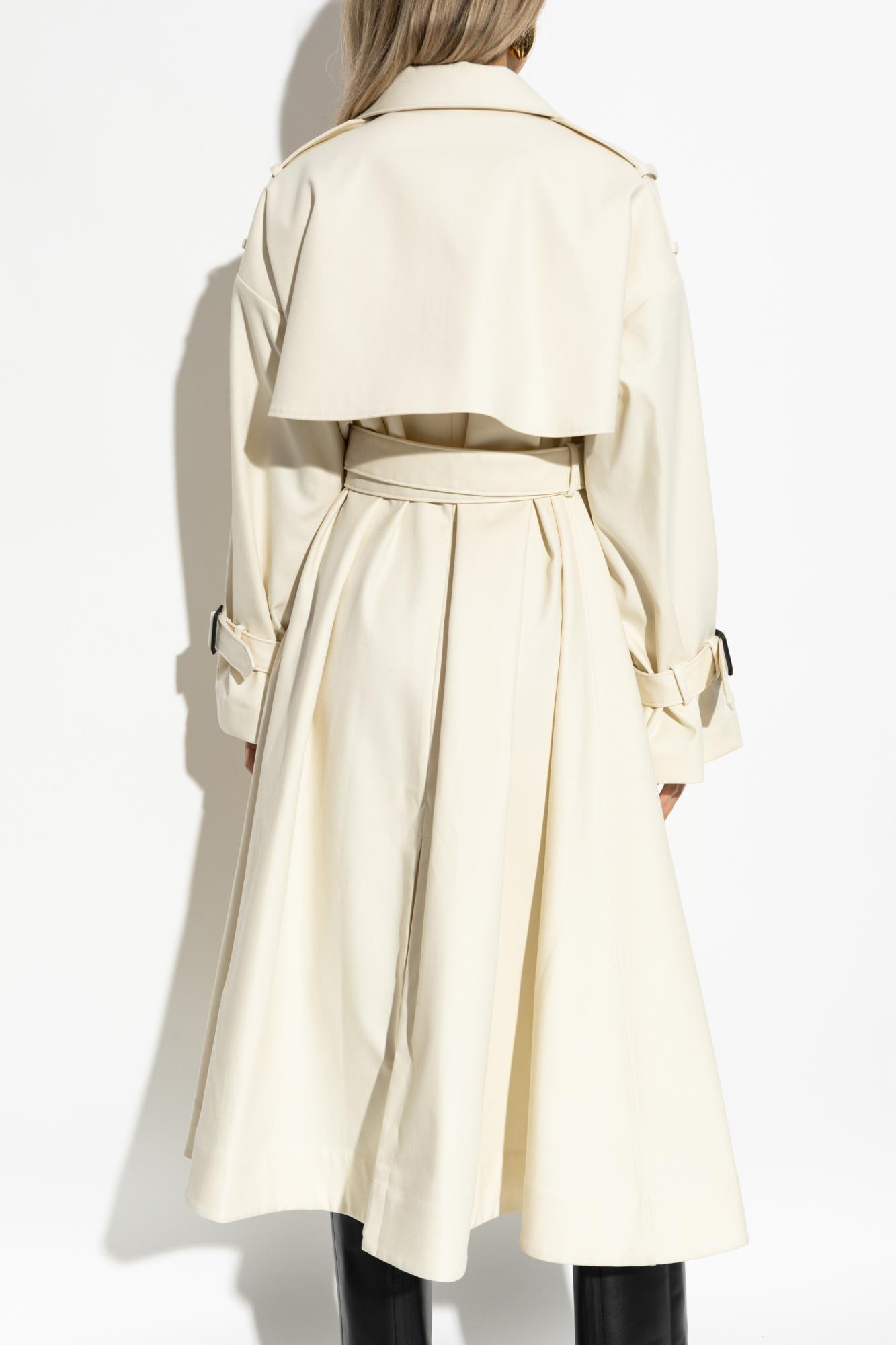 Givenchy Womens Double-breasted Belted Double Cotton-twill Trench Coat Ivory In White