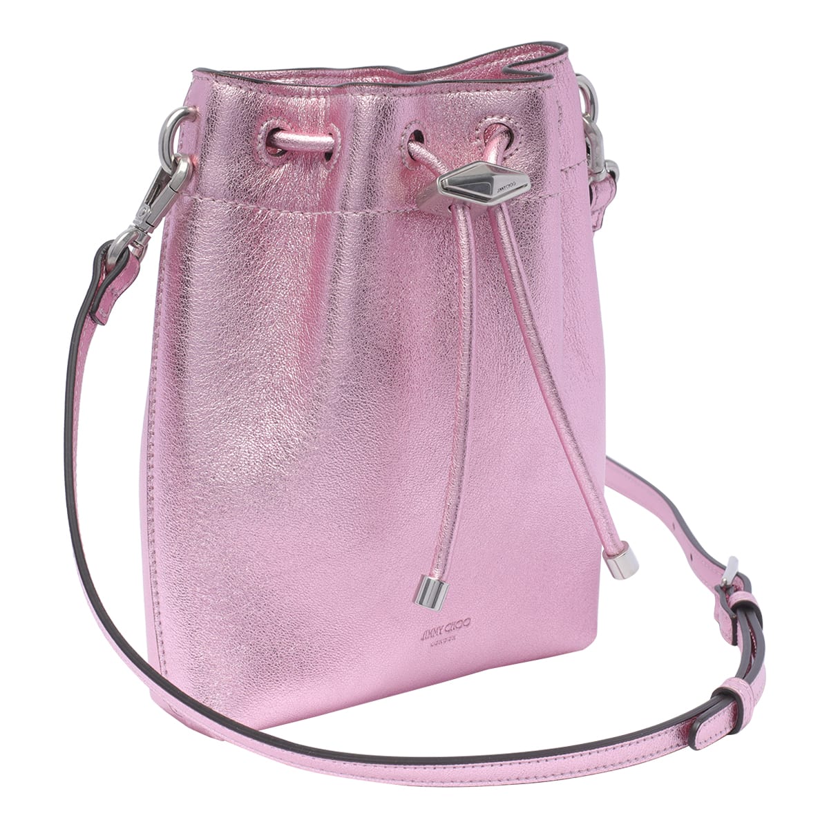 Shop Jimmy Choo Bon Bon N/s Bucket Bag In Pink